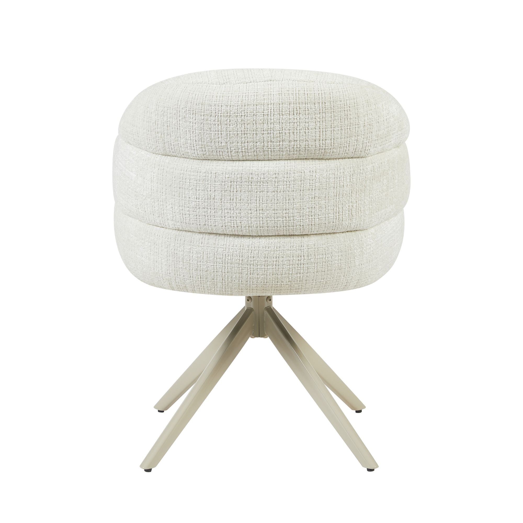 Draaibare eetkamerstoel Bella Off White Poot Zand