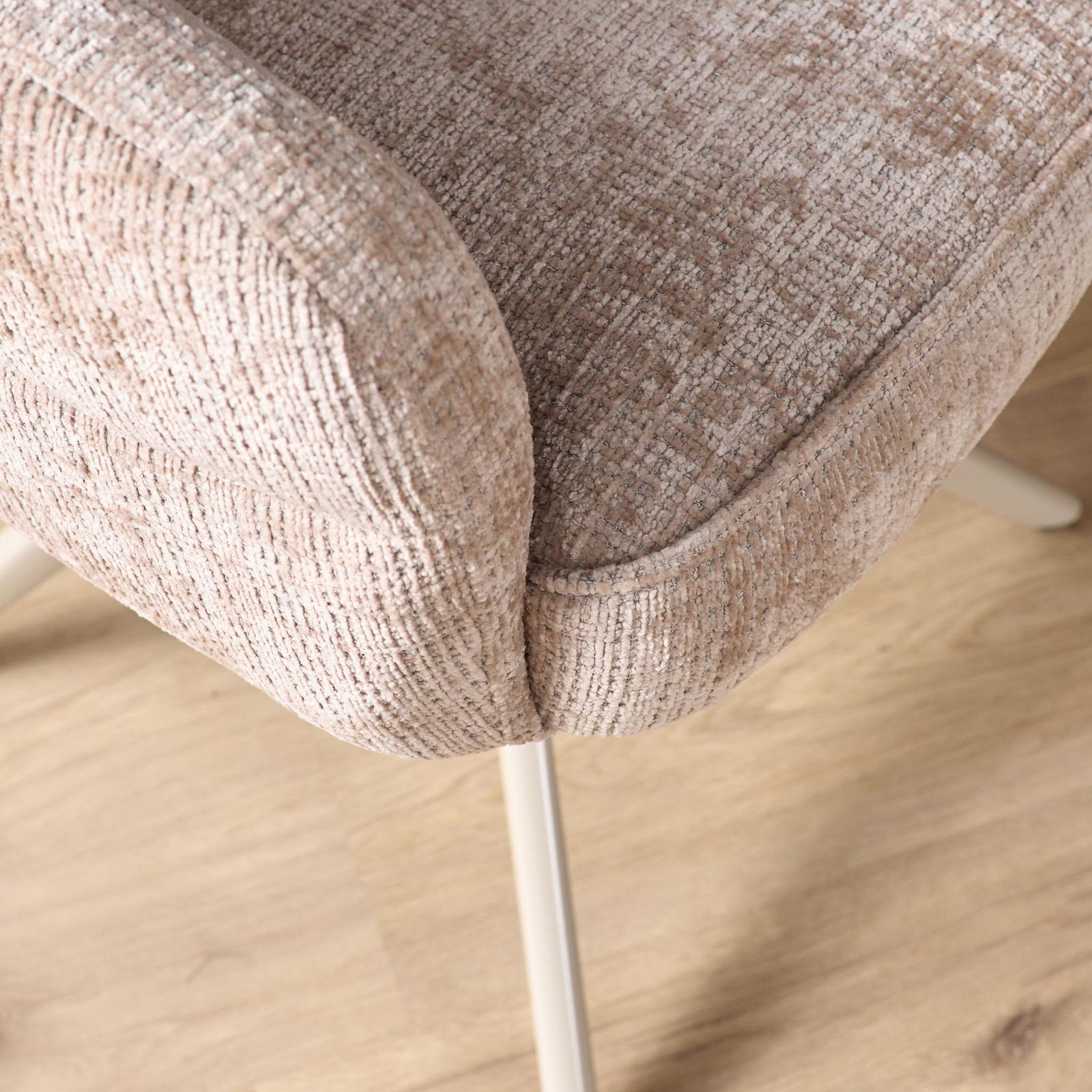 Draaibare Eetkamerstoel Bella Beige met Armleuning - detailfoto 3