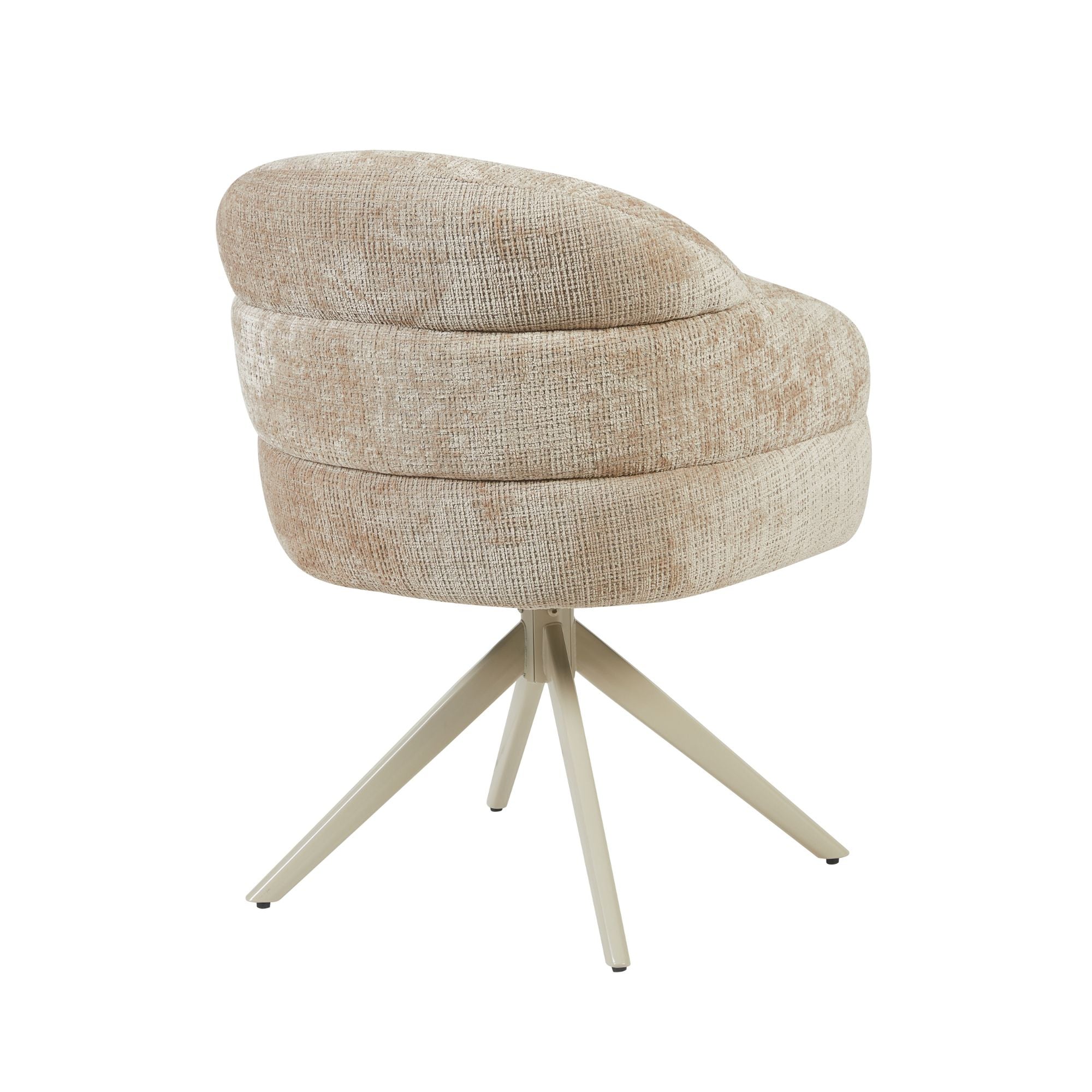 Draaibare eetkamerstoel Bella Beige Poot Zand
