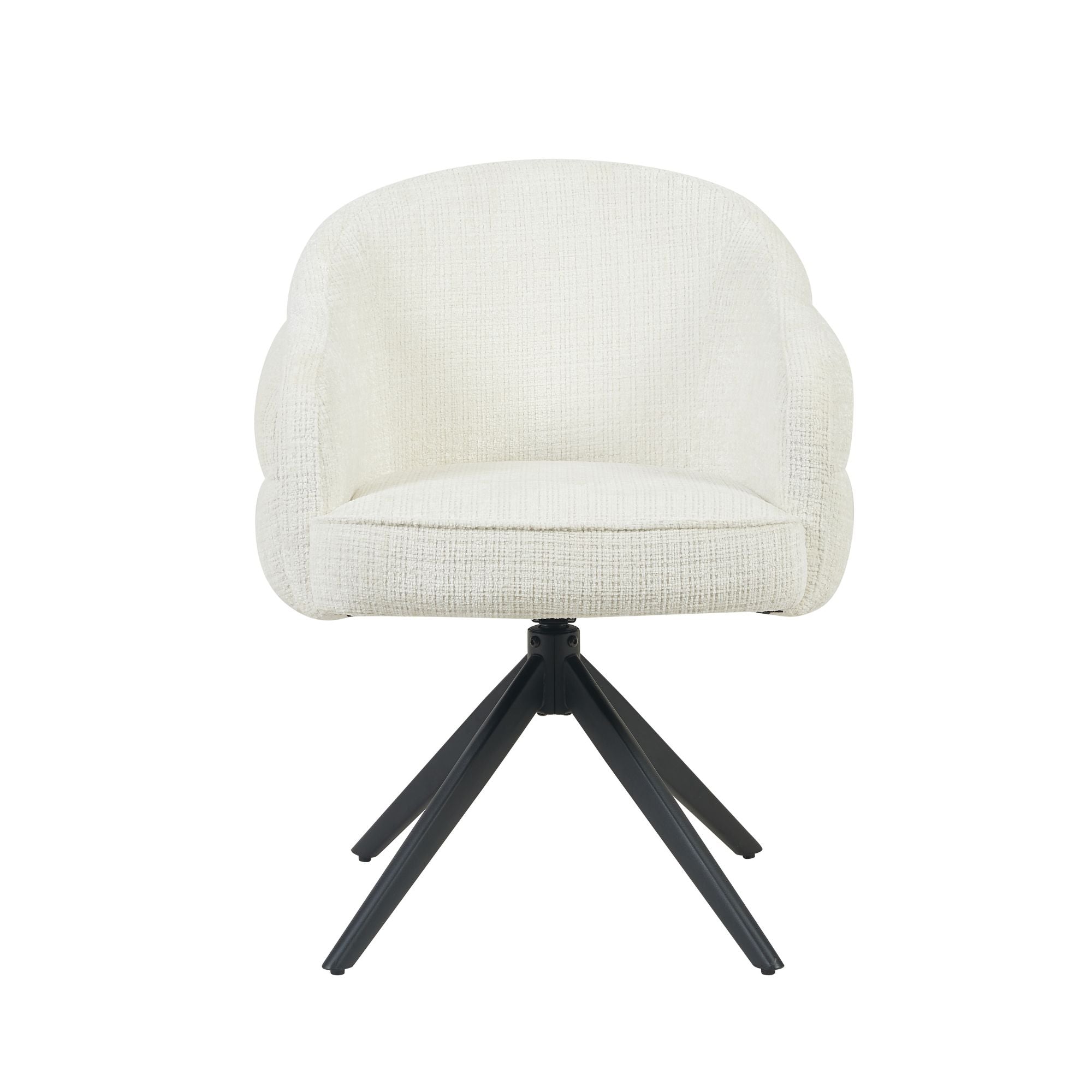 Draaibare eetkamerstoel Bella Off White Poot Zwart