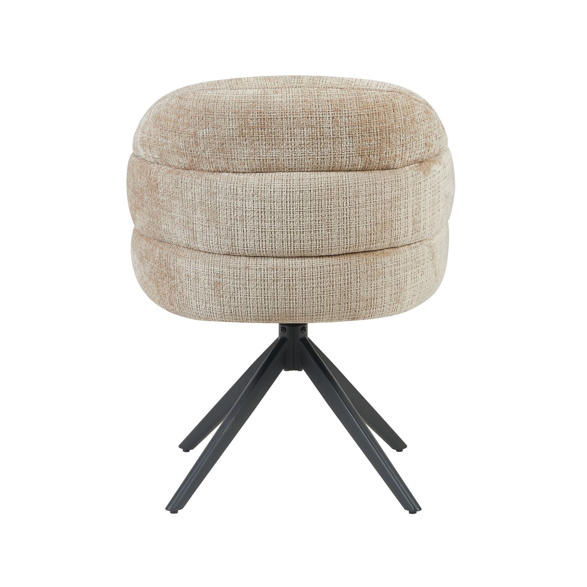Draaibare eetkamerstoel Bella Beige Poot Zwart
