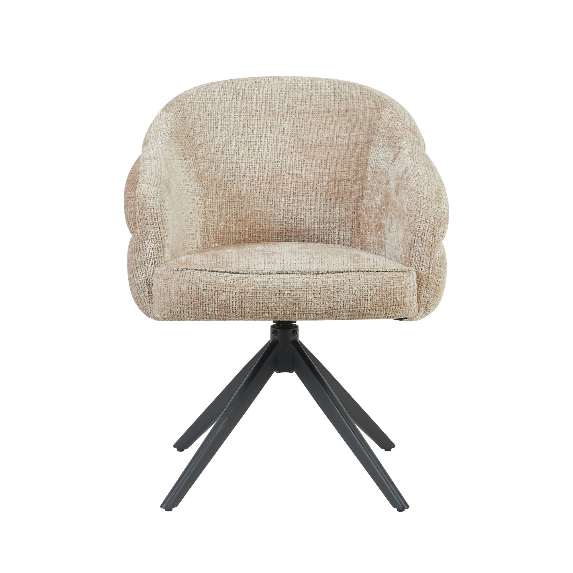 Draaibare eetkamerstoel Bella Beige Poot Zwart
