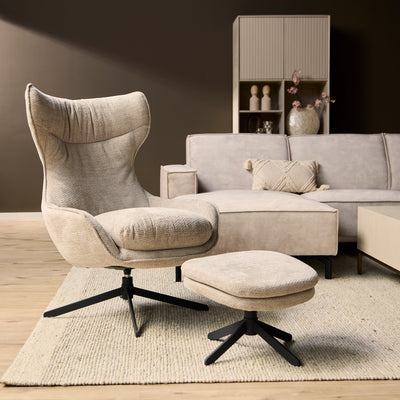 Draaibare fauteuil Olivia Taupe