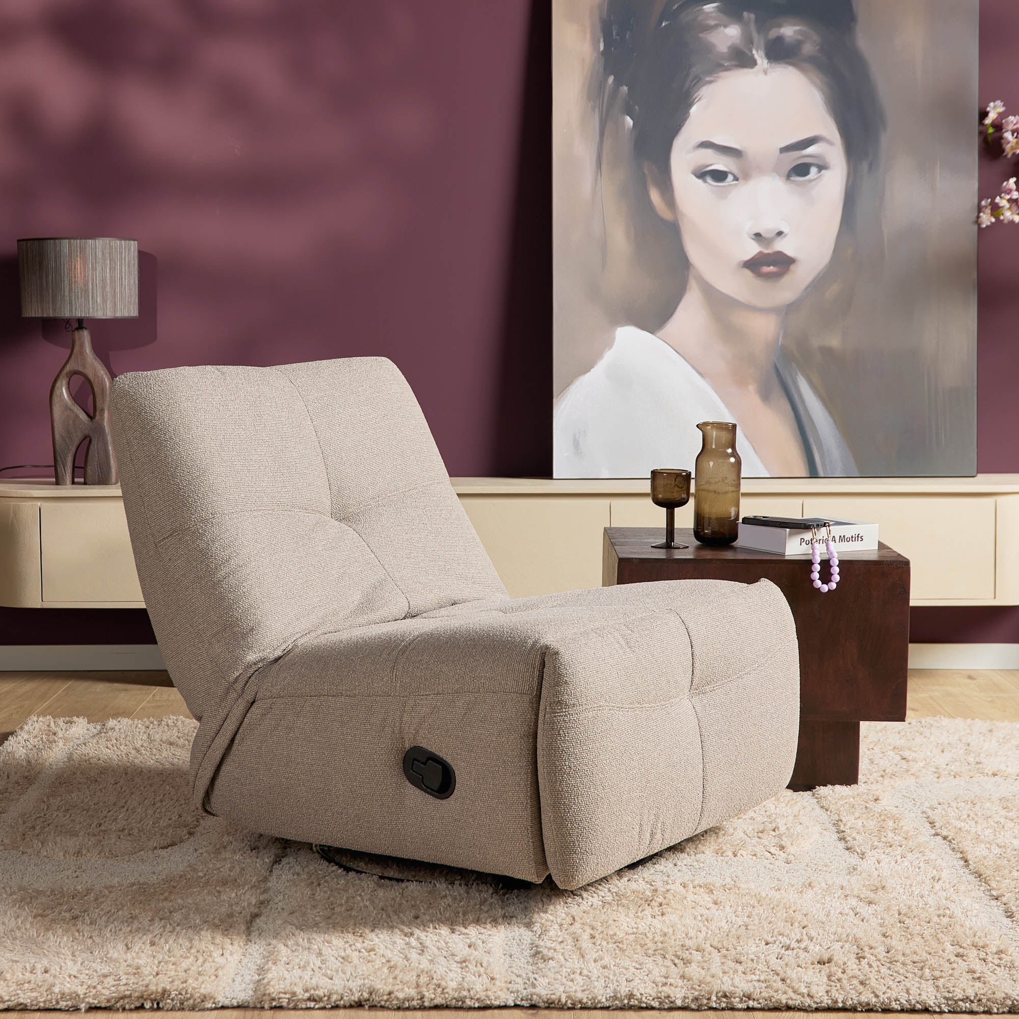 Relaxfauteuil Lazy  I Draaibaar | Taupe