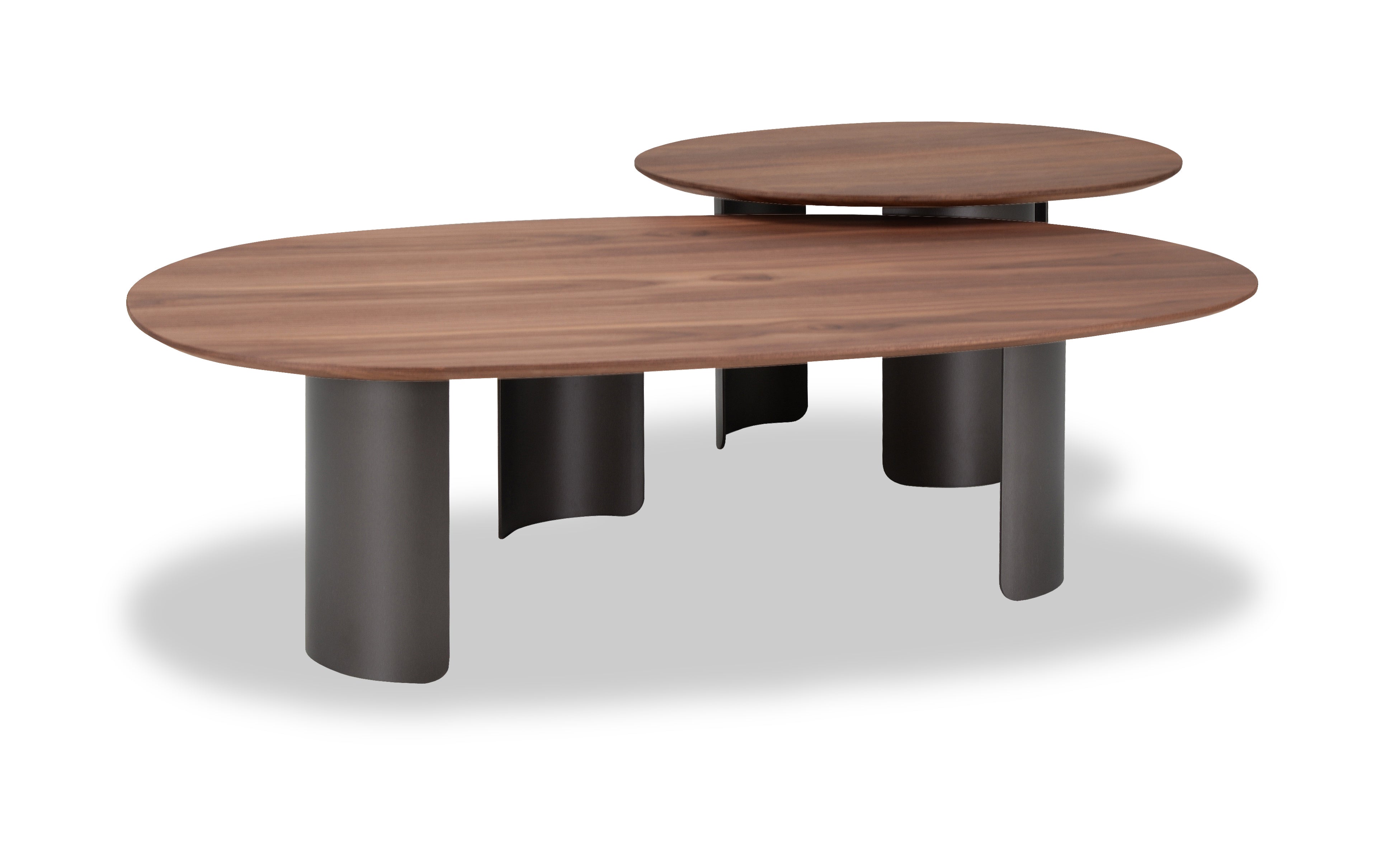 Salontafel Sakura 002 Organisch 70x56x38 Walnoot Poot Creme