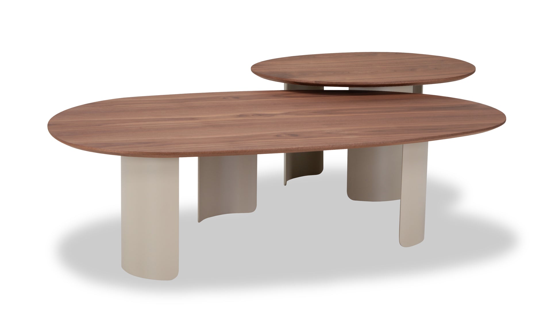 Salontafel Sakura 001 Organisch 124x75x34 Walnoot Poot Creme