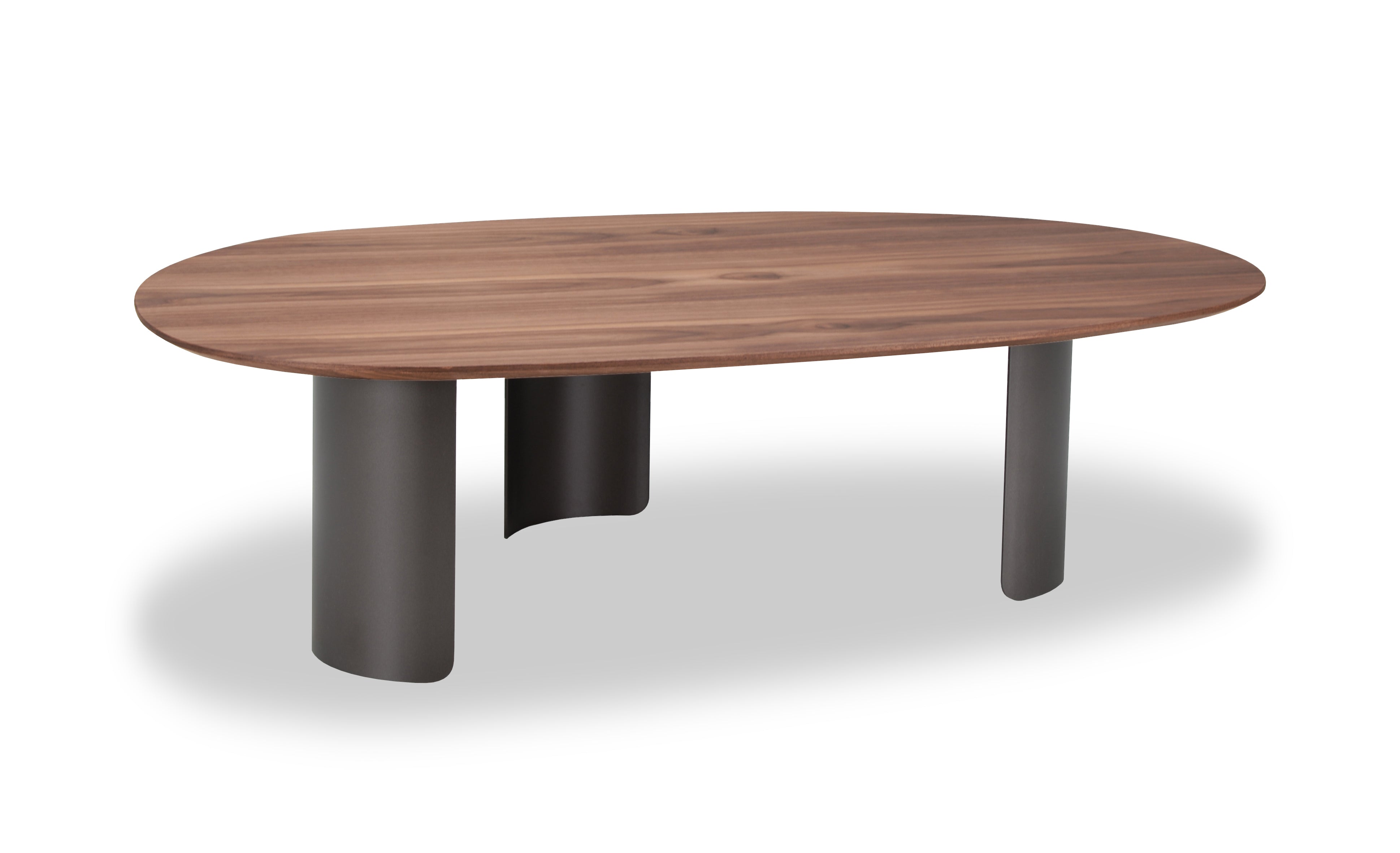 Salontafel Sakura 001 Organisch 124x75x34 Walnoot Poot Bronze