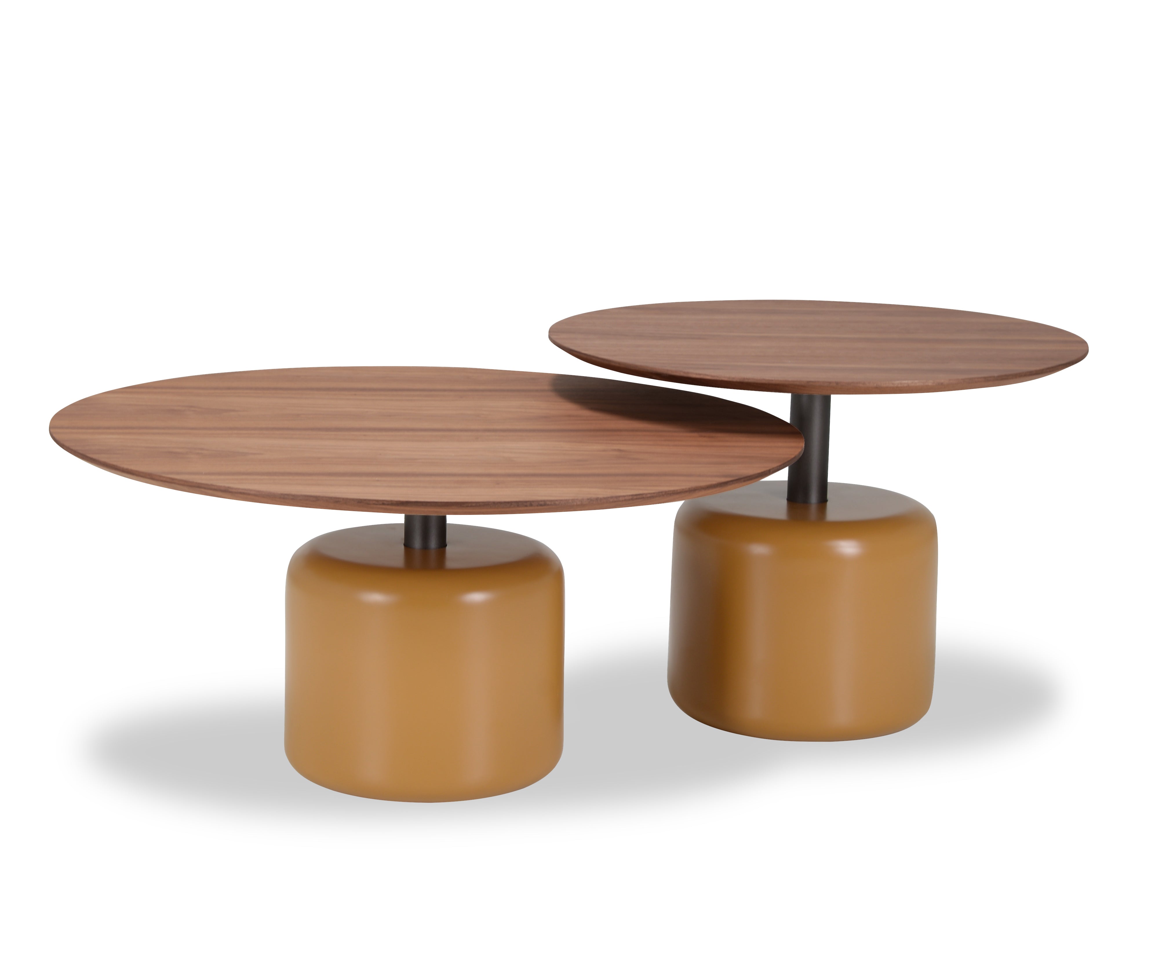 Salontafel Sakura 005 Rond 60x44 Walnoot Poot Off White