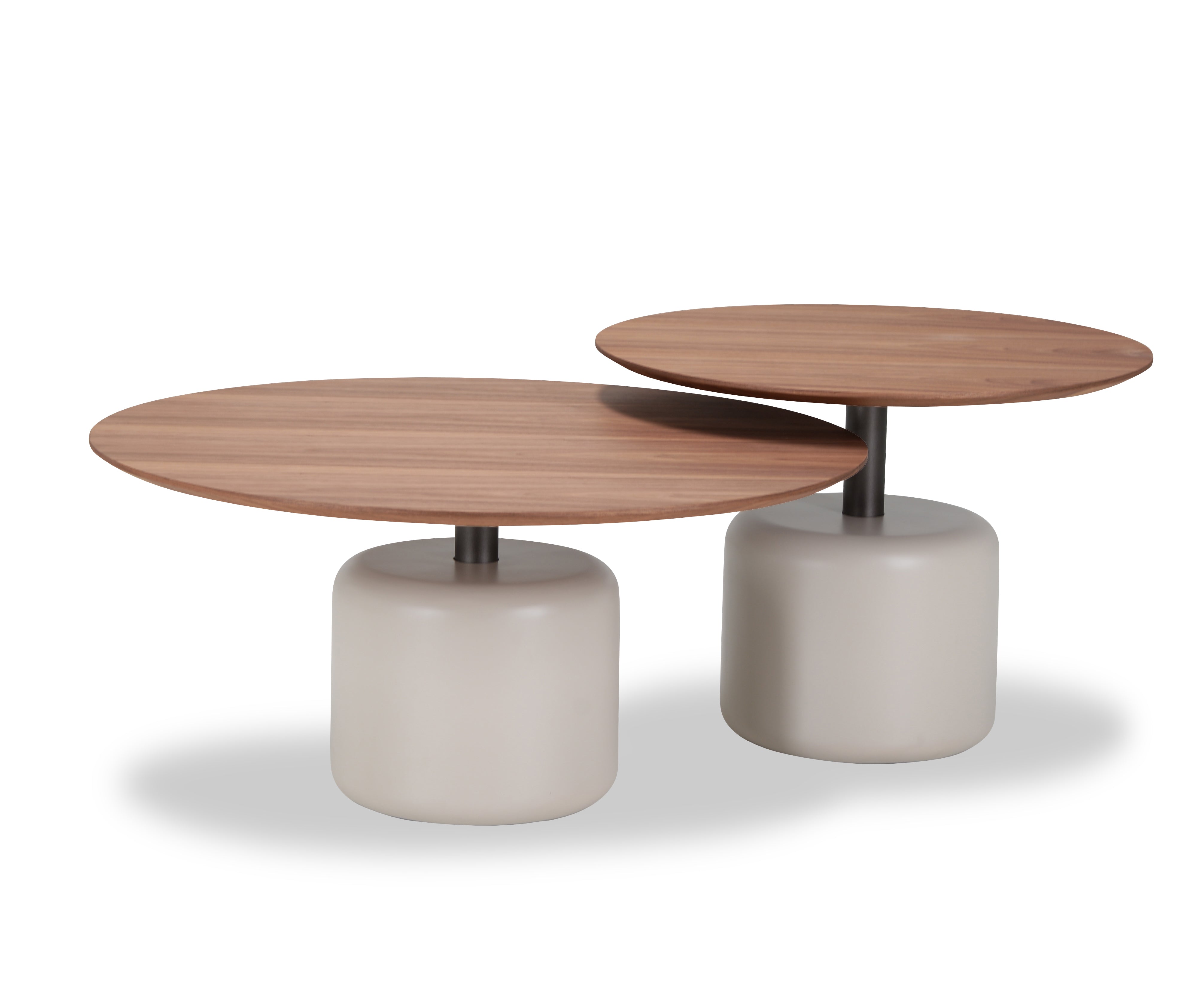 Salontafel Sakura 004 Rond 80x38 Walnoot Poot Cognac