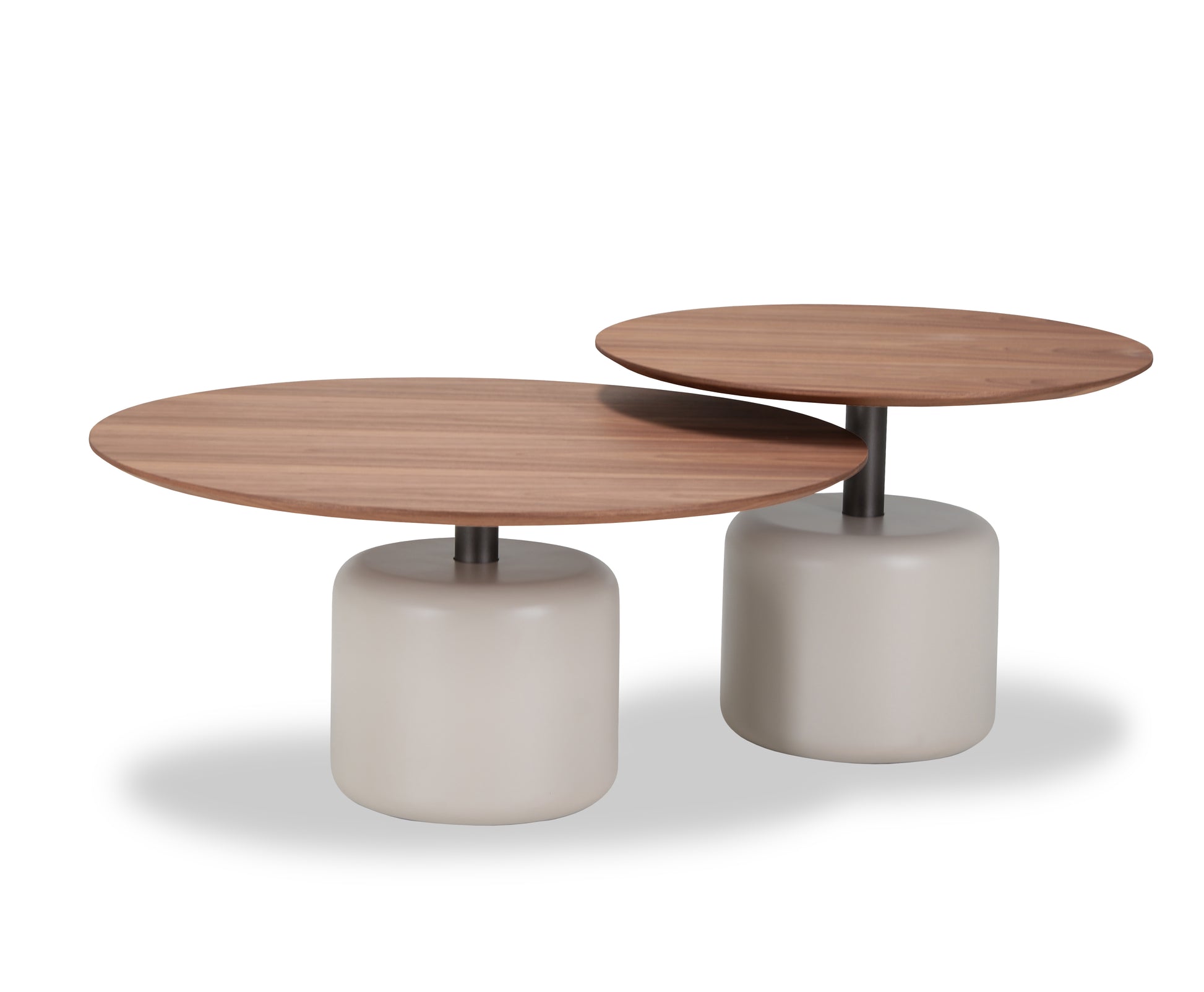 Salontafel Sakura 005 Rond 60x44 Walnoot Poot Cognac