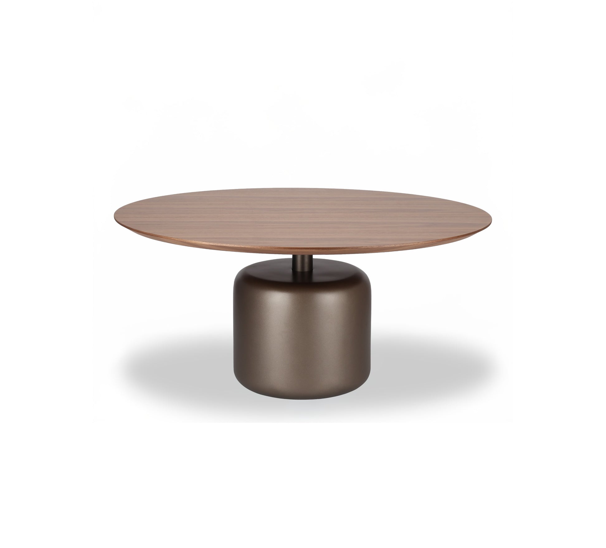 Salontafel Sakura 004 Rond 80x38 Walnoot Poot Off White
