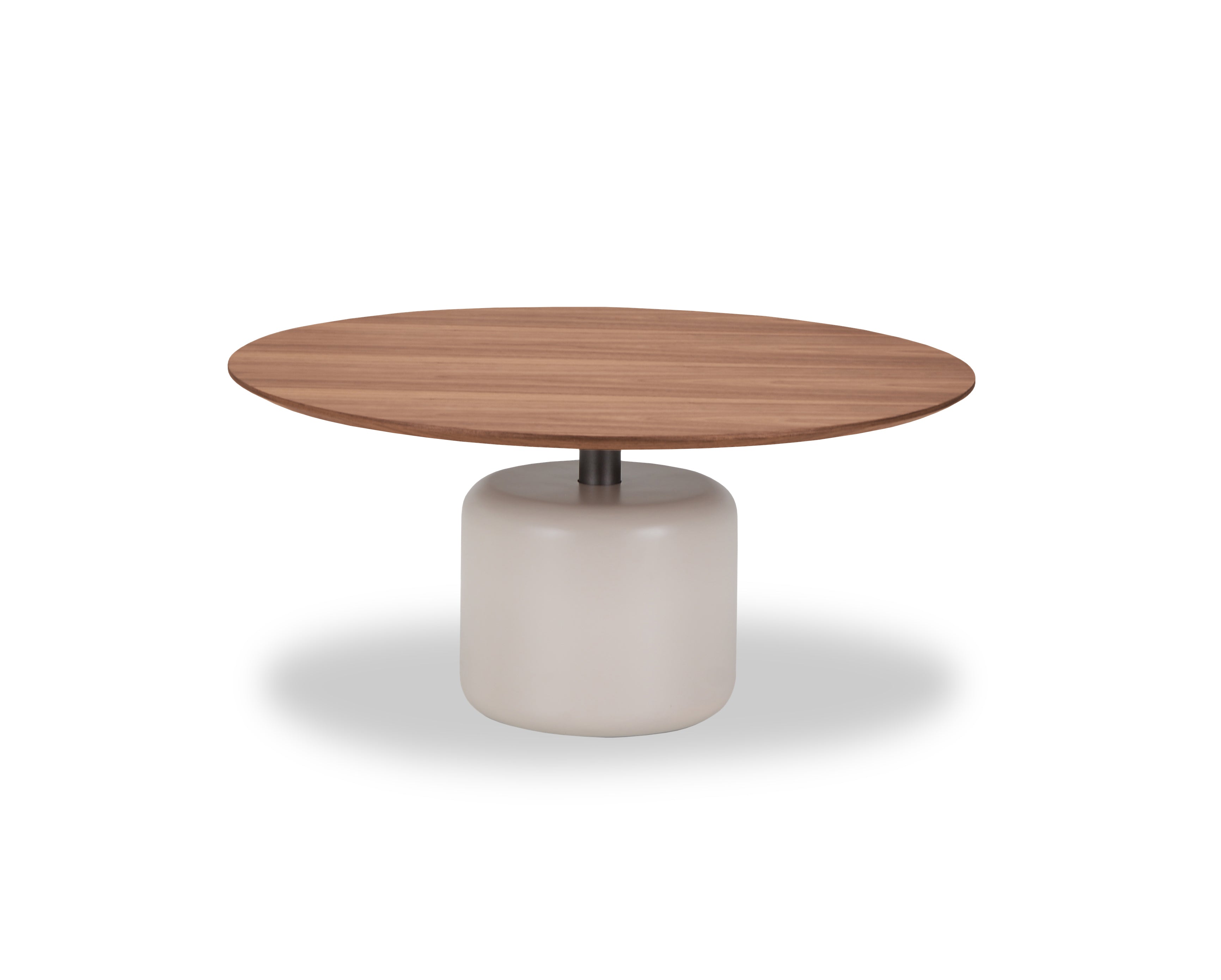 Salontafel Sakura 004 Rond 80x38 Walnoot Poot Bronze