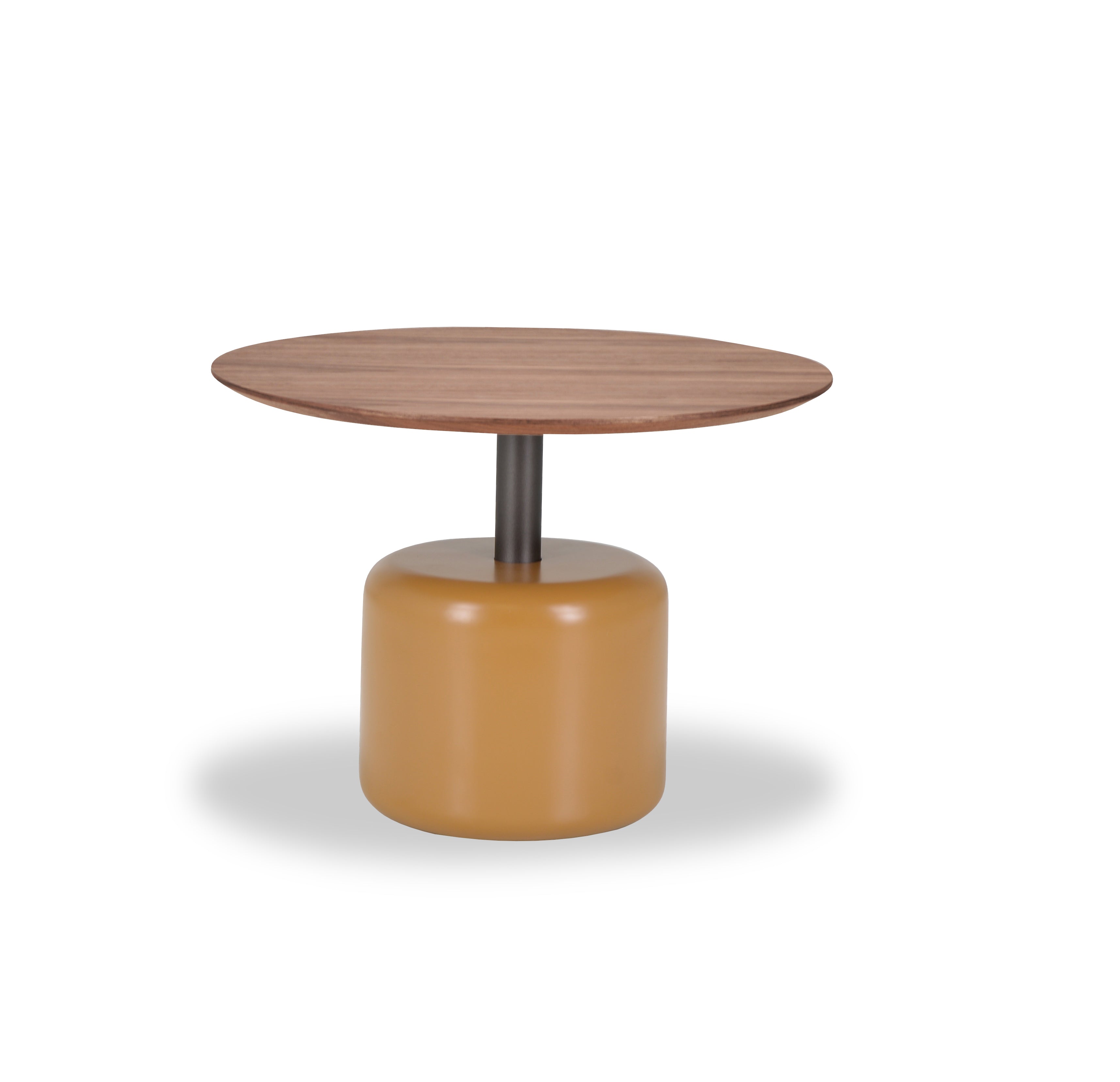 Salontafel Sakura 005 Rond 60x44 Walnoot Poot Bronze