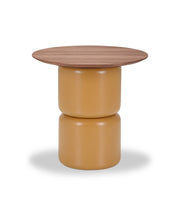 Bijzettafel Sakura 006 Rond 55x53 Walnoot Poot Cognac