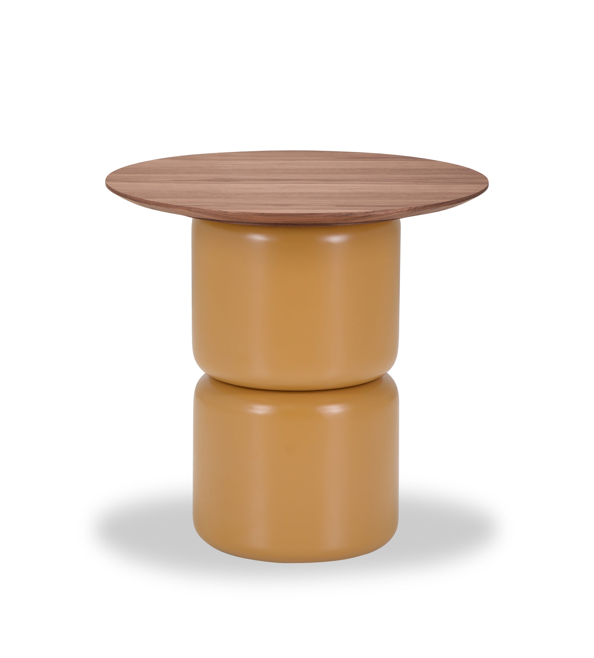 Bijzettafel Sakura 006 Rond 55x53 Walnoot Poot Off White