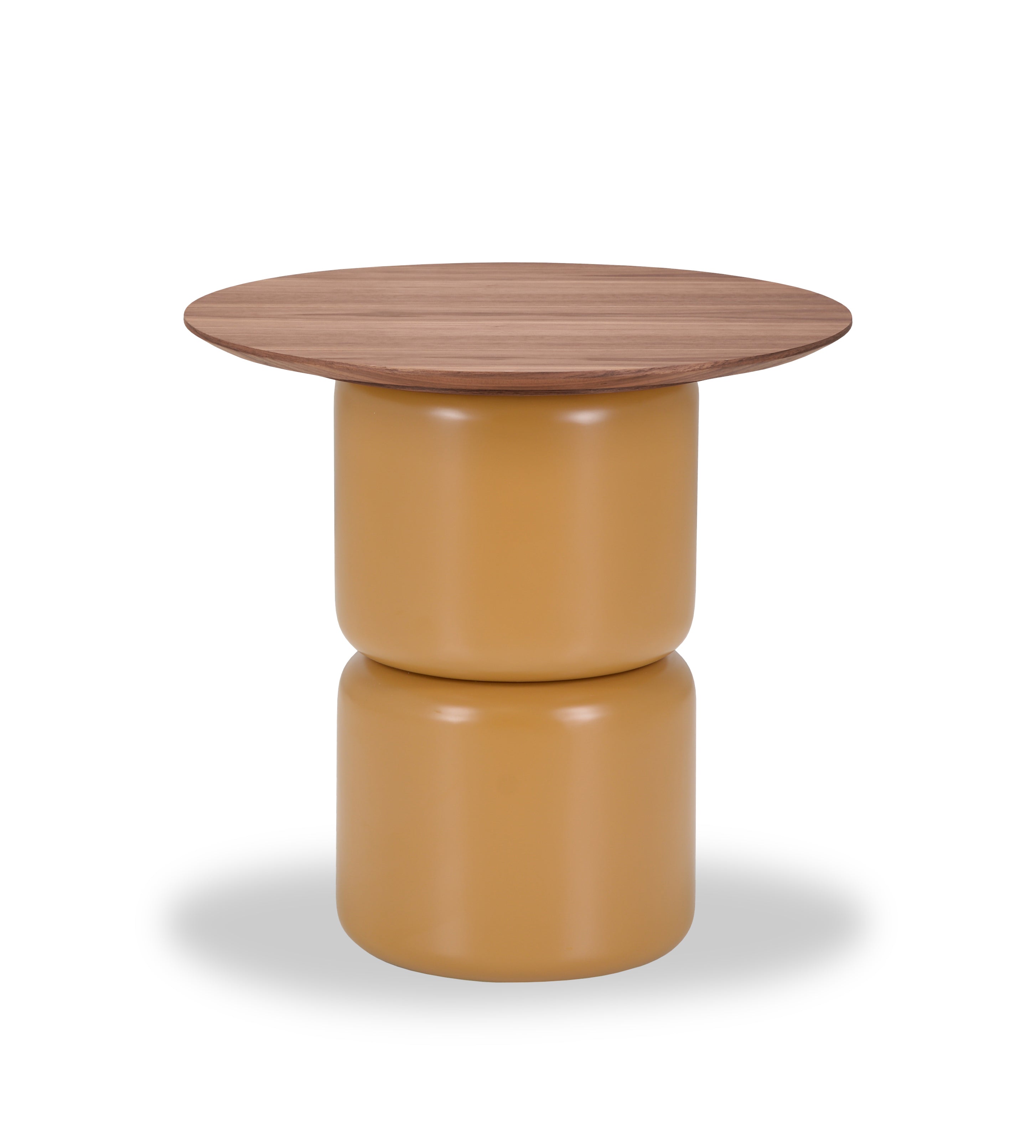 Bijzettafel Sakura 006 Rond 55x53 Walnoot Poot Off White