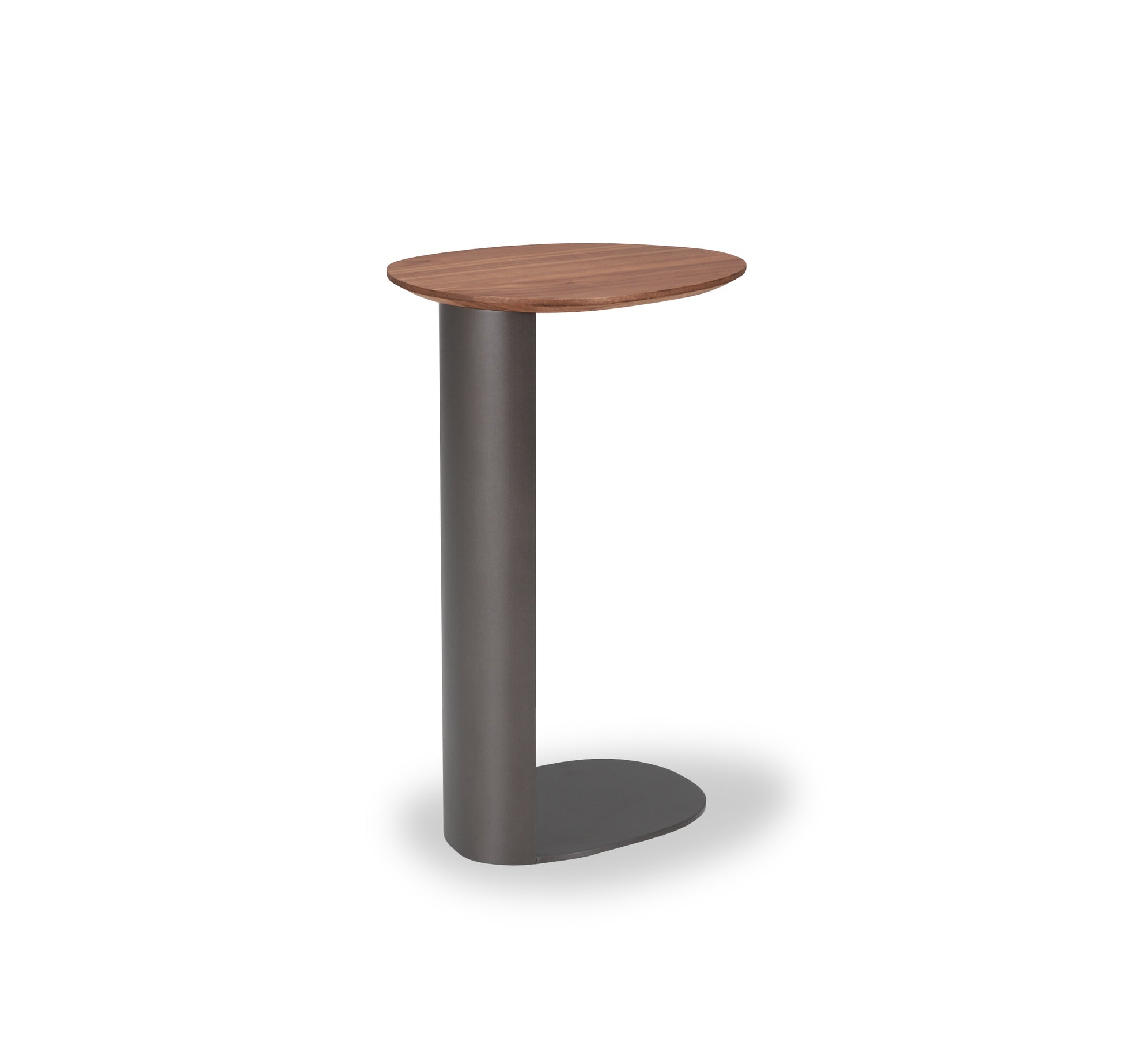 Bijzettafel Sakura 007 Organisch 40x32x65 Walnoot Poot Bronze