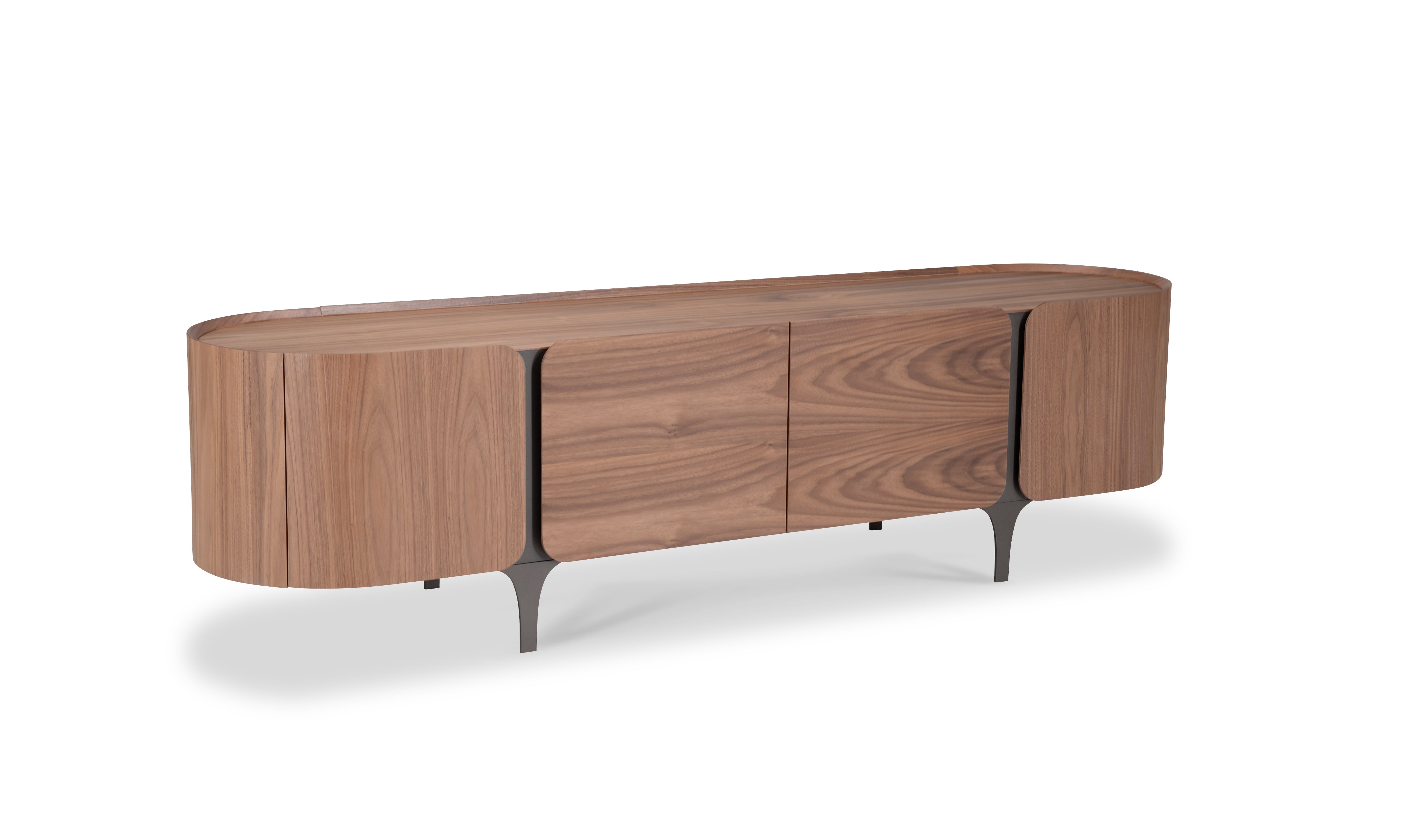 TV-meubel Sakura 008 Soft-Close 200x50x55 Walnoot Poot Creme
