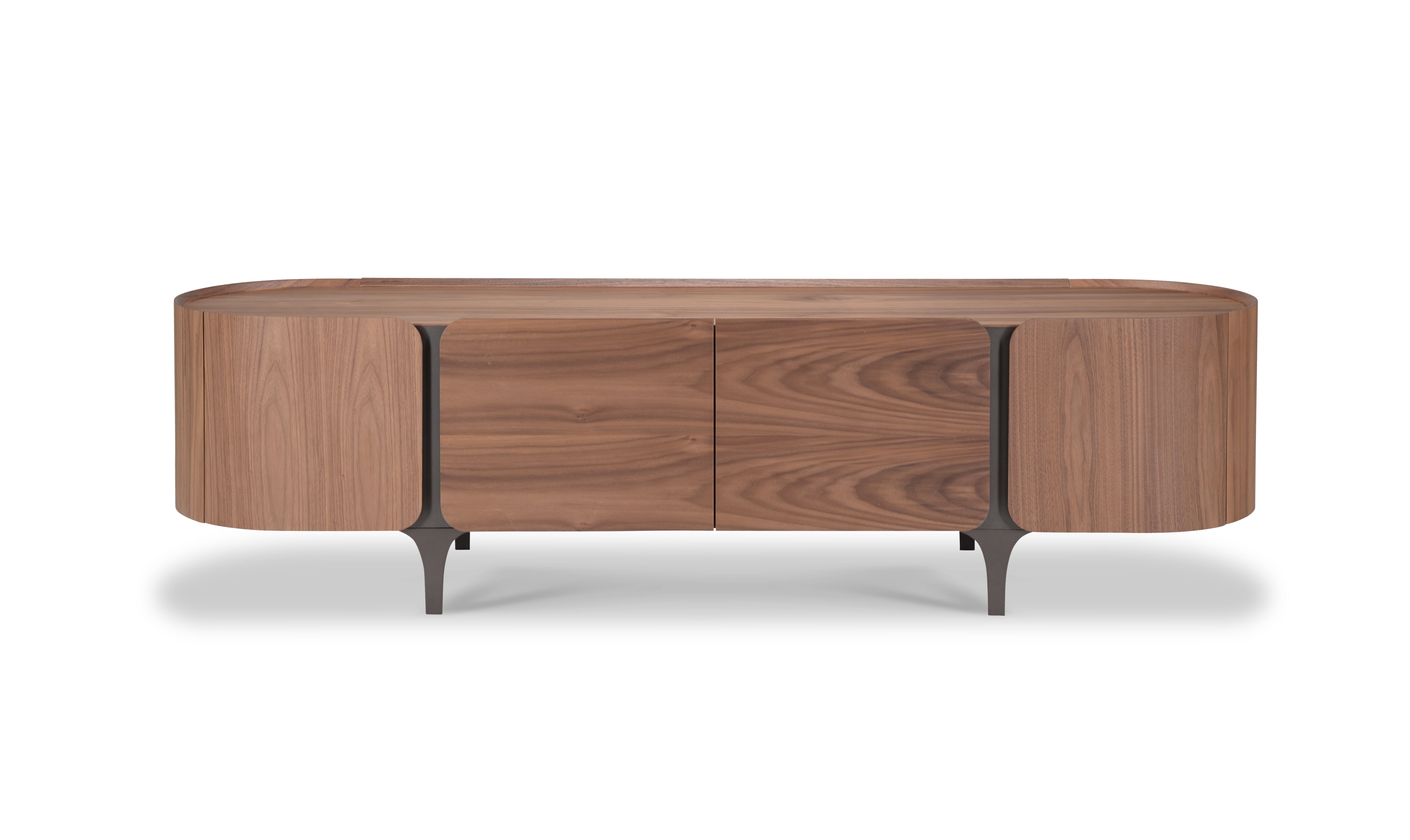 TV-meubel Sakura 008 Soft-Close 200x50x55 Walnoot Poot Bronze