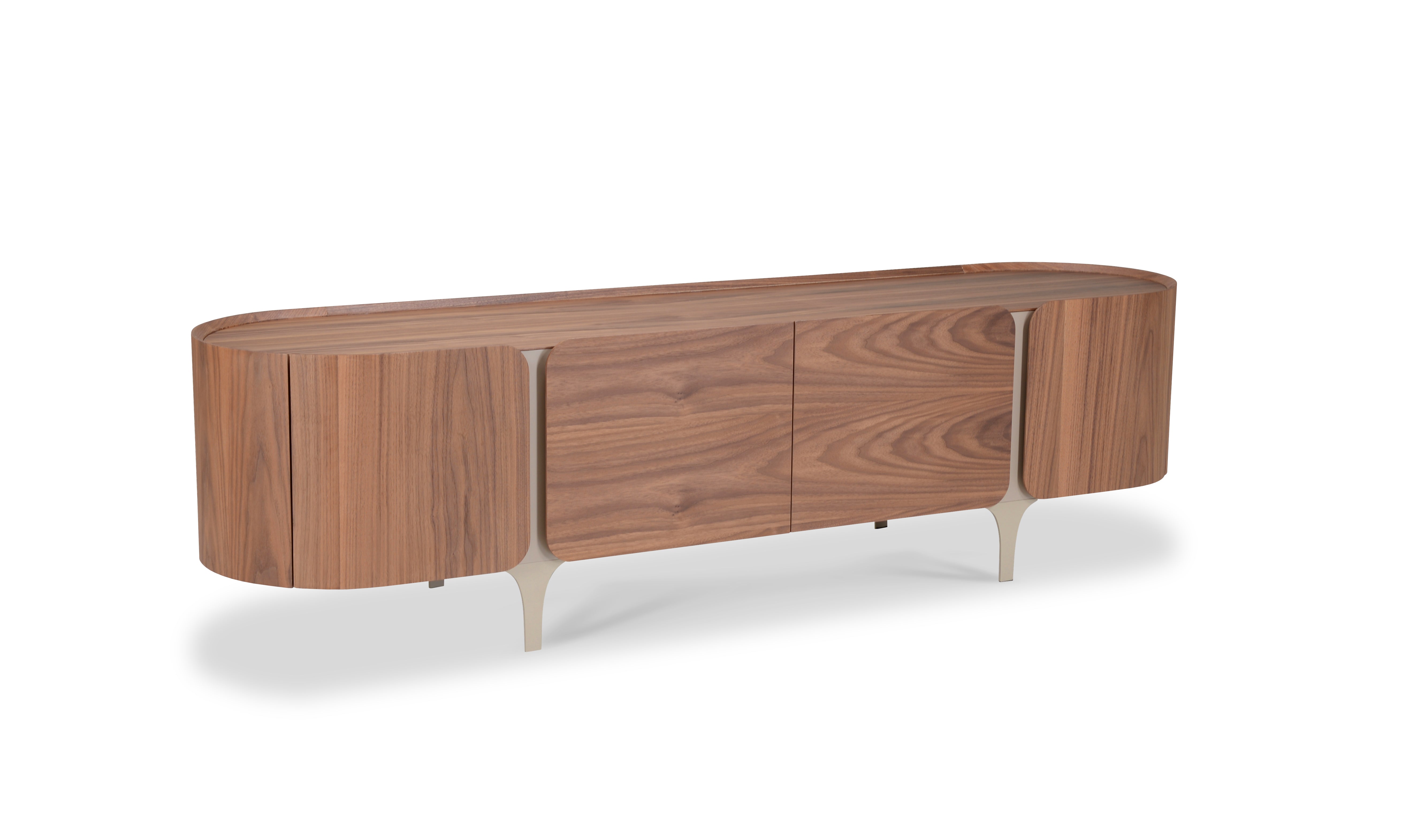 TV-meubel Sakura 008 Soft-Close 200x50x55 Walnoot Poot Creme