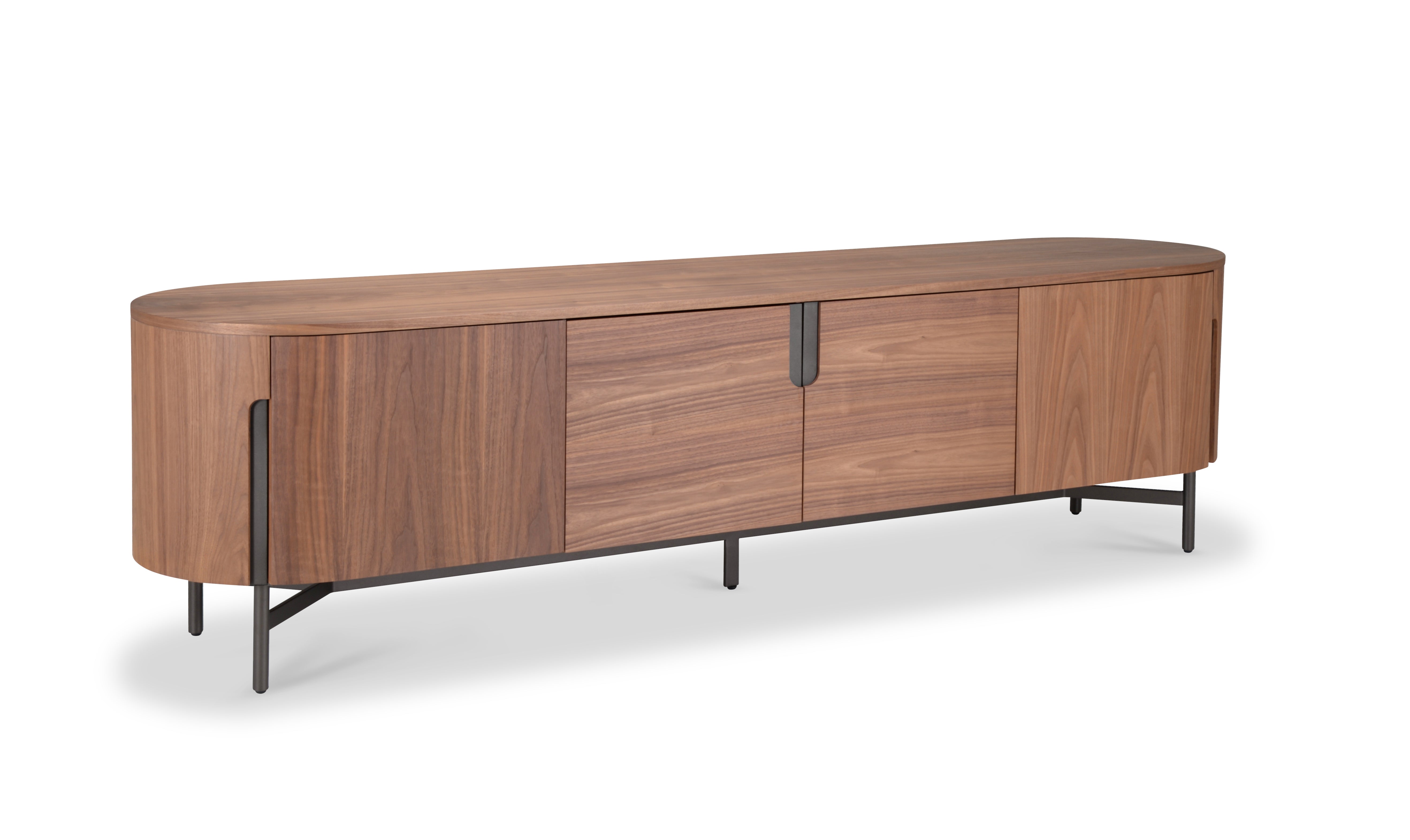 TV-meubel Sakura 009 Soft-Close 220x50x60 Walnoot Poot Bronze