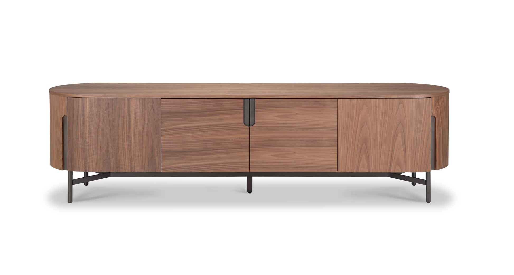 TV-meubel Sakura 009 Soft-Close 220x50x60 Walnoot Poot Bronze