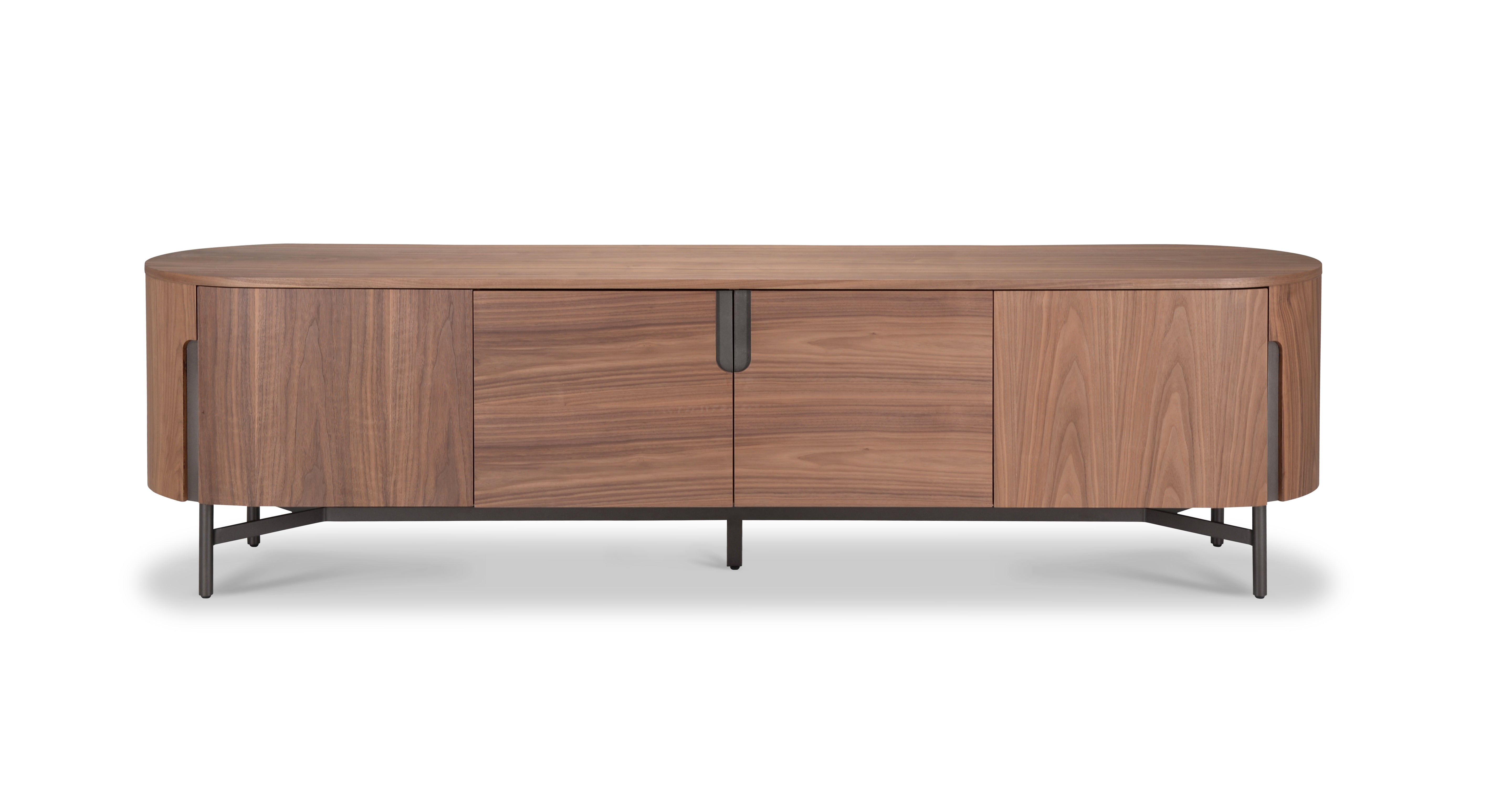 TV-meubel Sakura 009 Soft-Close 220x50x60 Walnoot Poot Creme