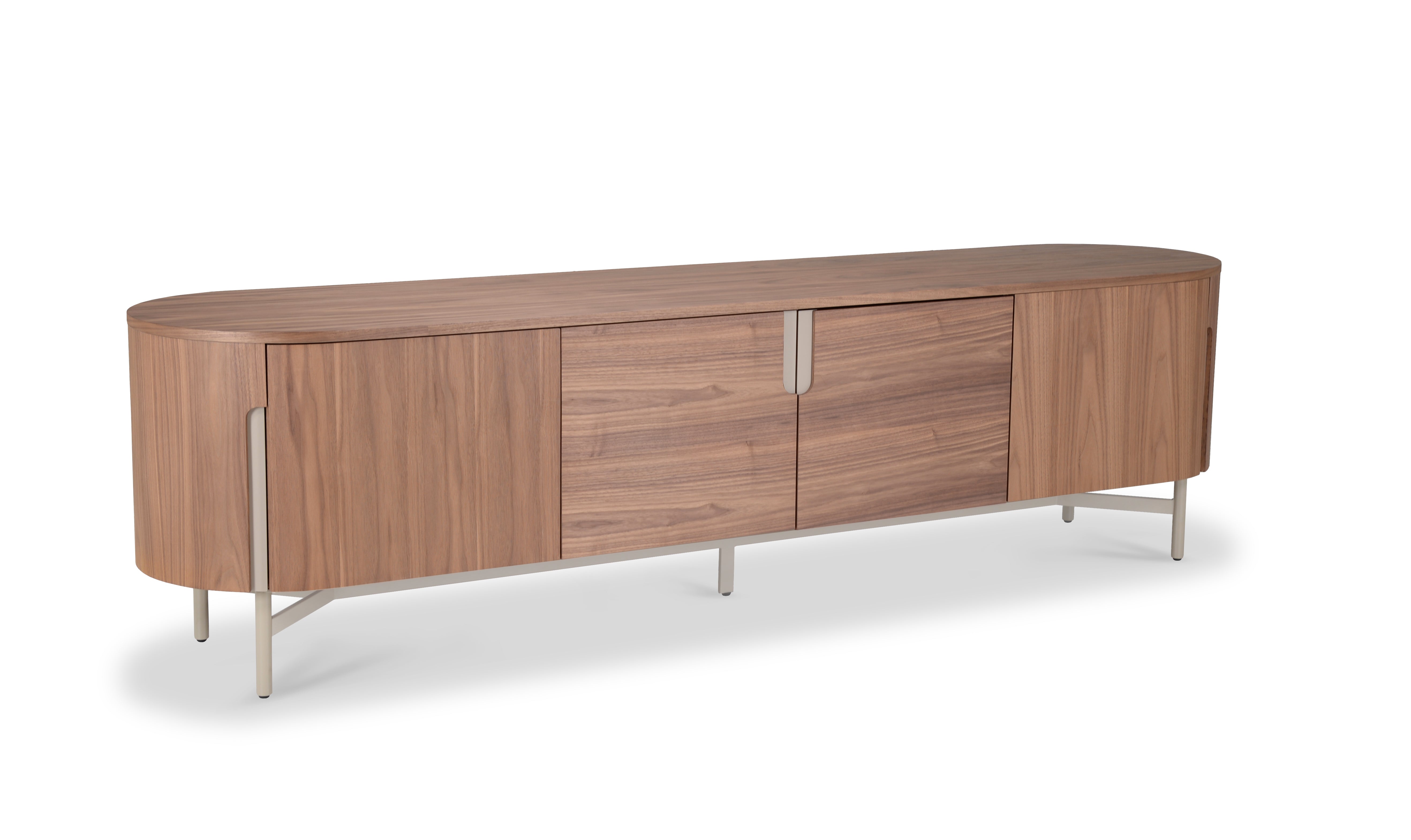 TV-meubel Sakura 009 Soft-Close 220x50x60 Walnoot Poot Bronze