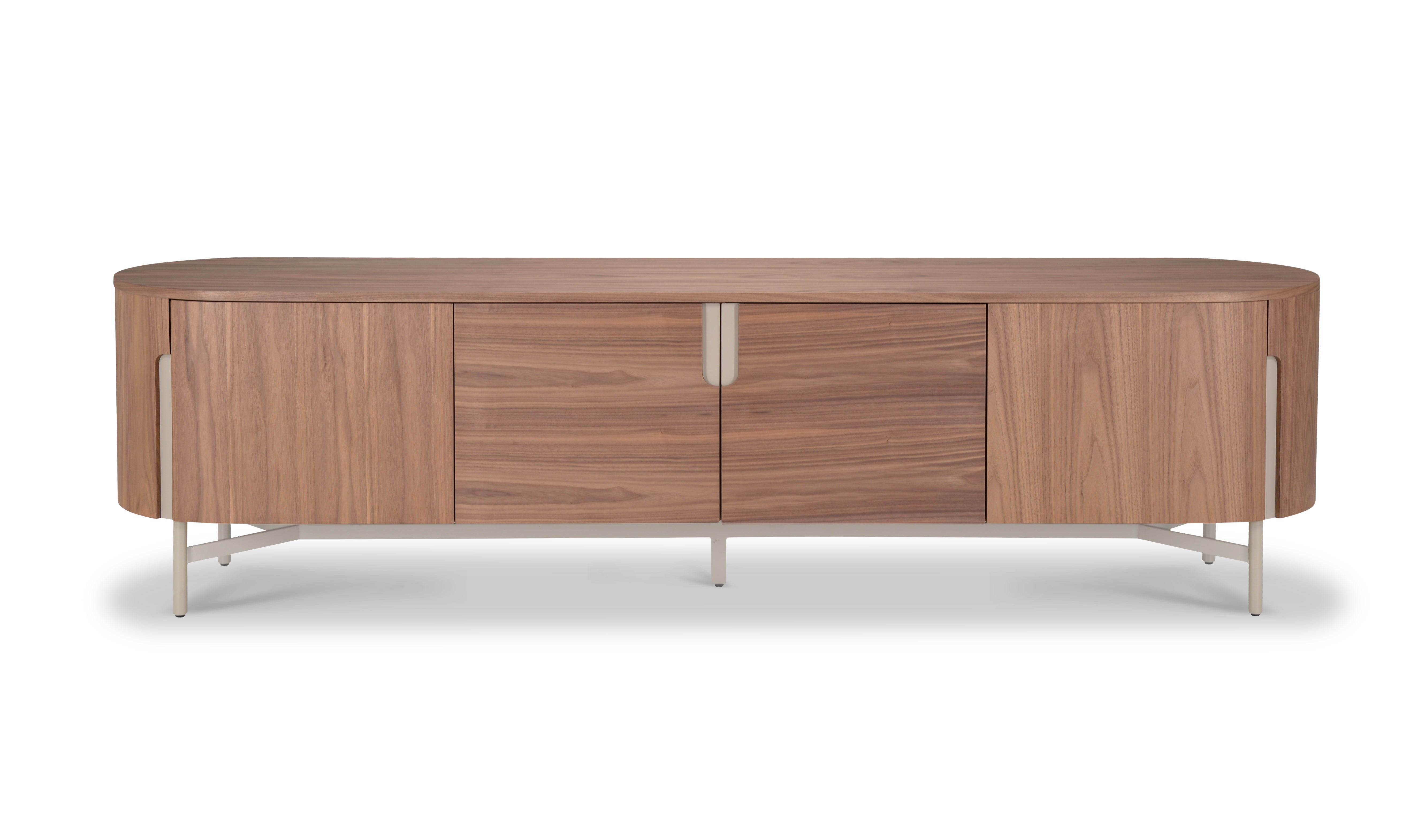 TV-meubel Sakura 009 Soft-Close 220x50x60 Walnoot Poot Bronze