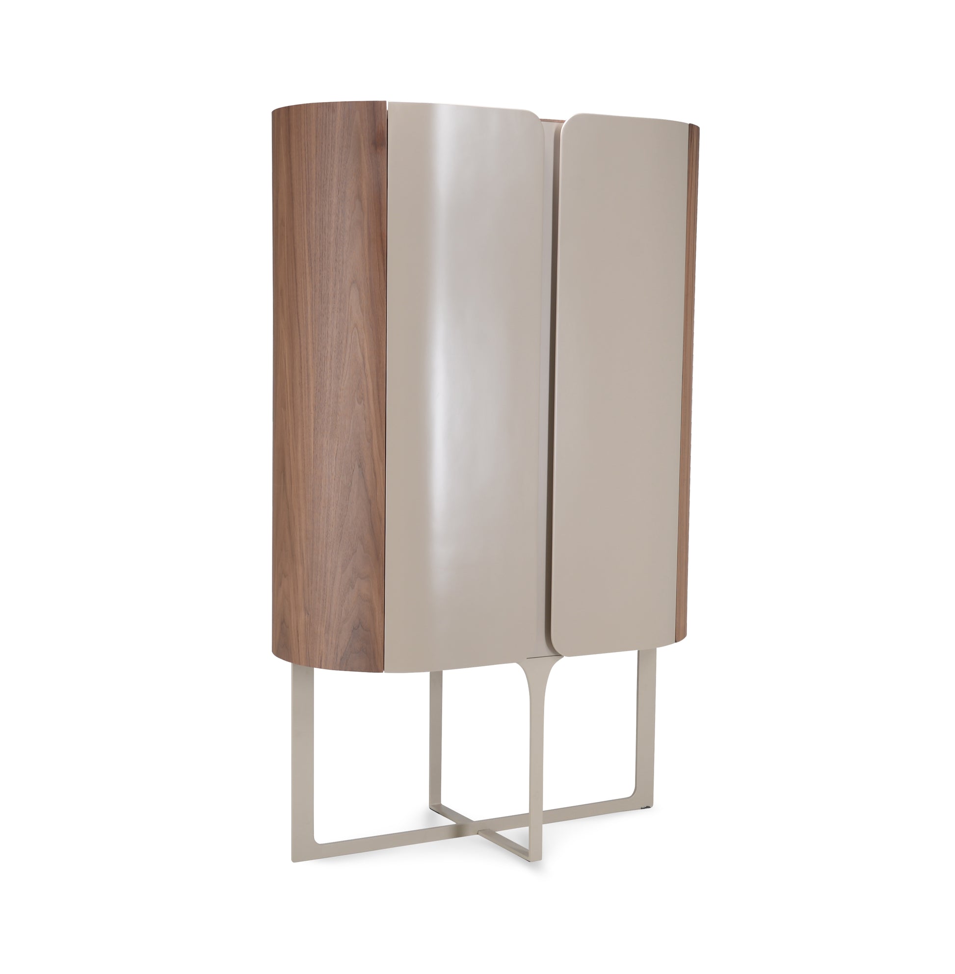 Wandkast Sakura 010 - 100x50x160 Walnoot Poot Creme