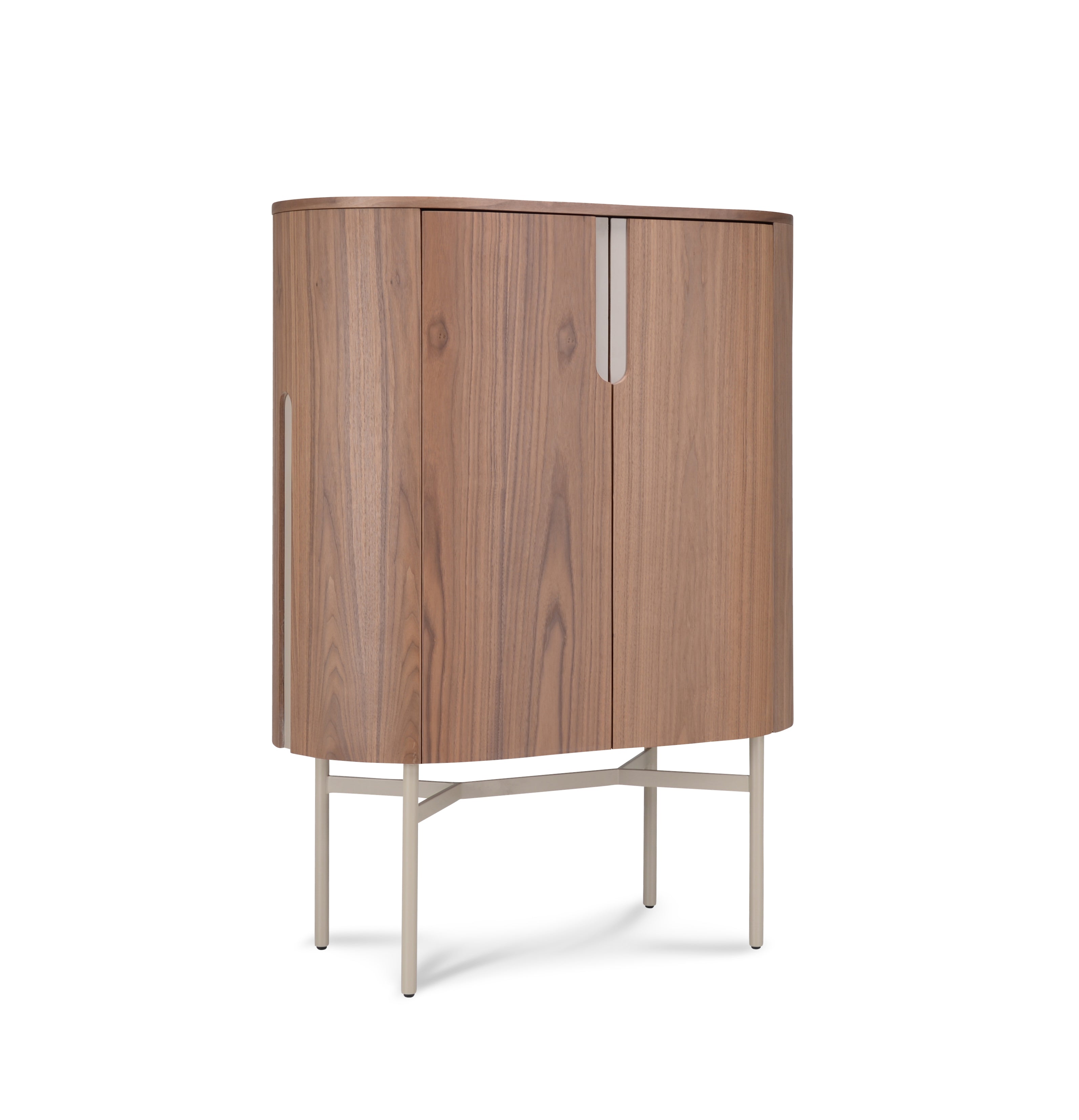 Wandkast Sakura 011 - 95x50x130 Walnoot Poot Creme