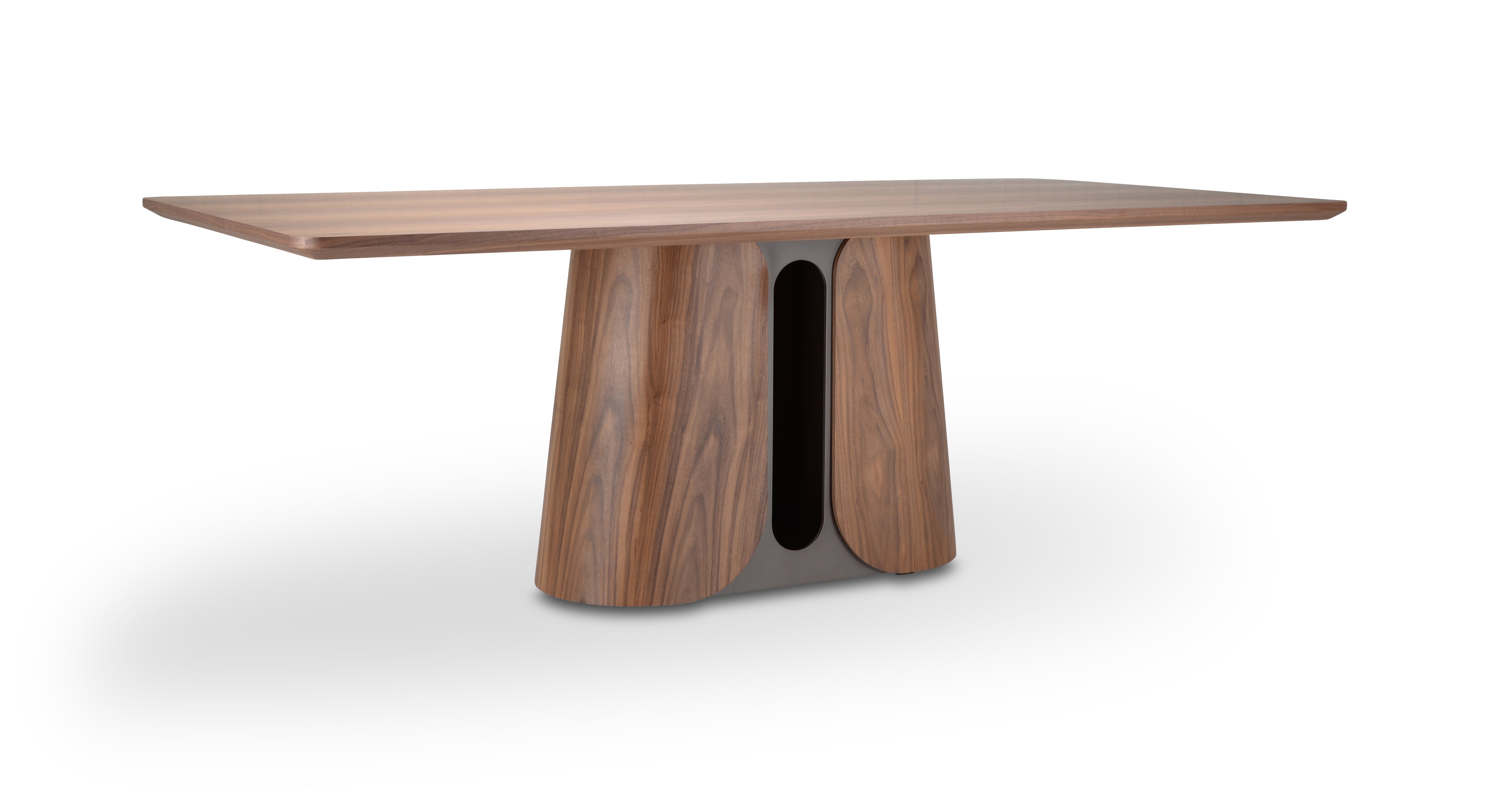 Eettafel Sakura 012 Afgeronde Hoeken 220x110x76 Walnoot Poot Creme
