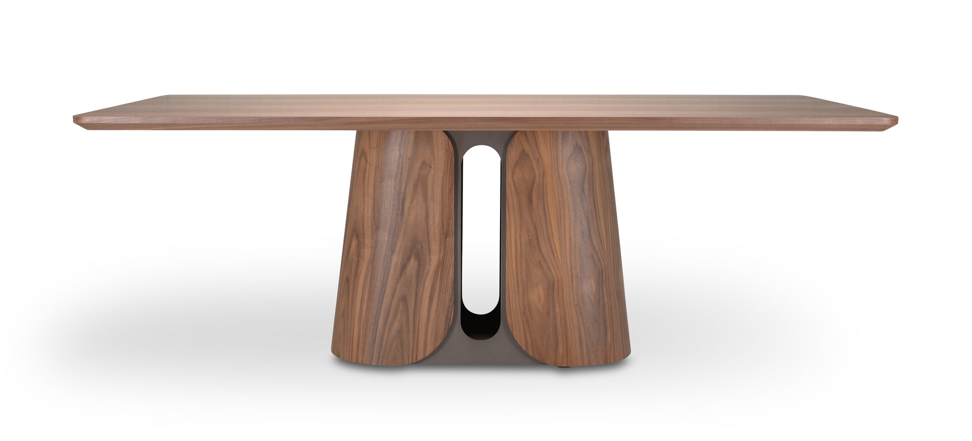Eettafel Sakura 012 Afgeronde Hoeken 220x110x76 Walnoot Poot Bronze