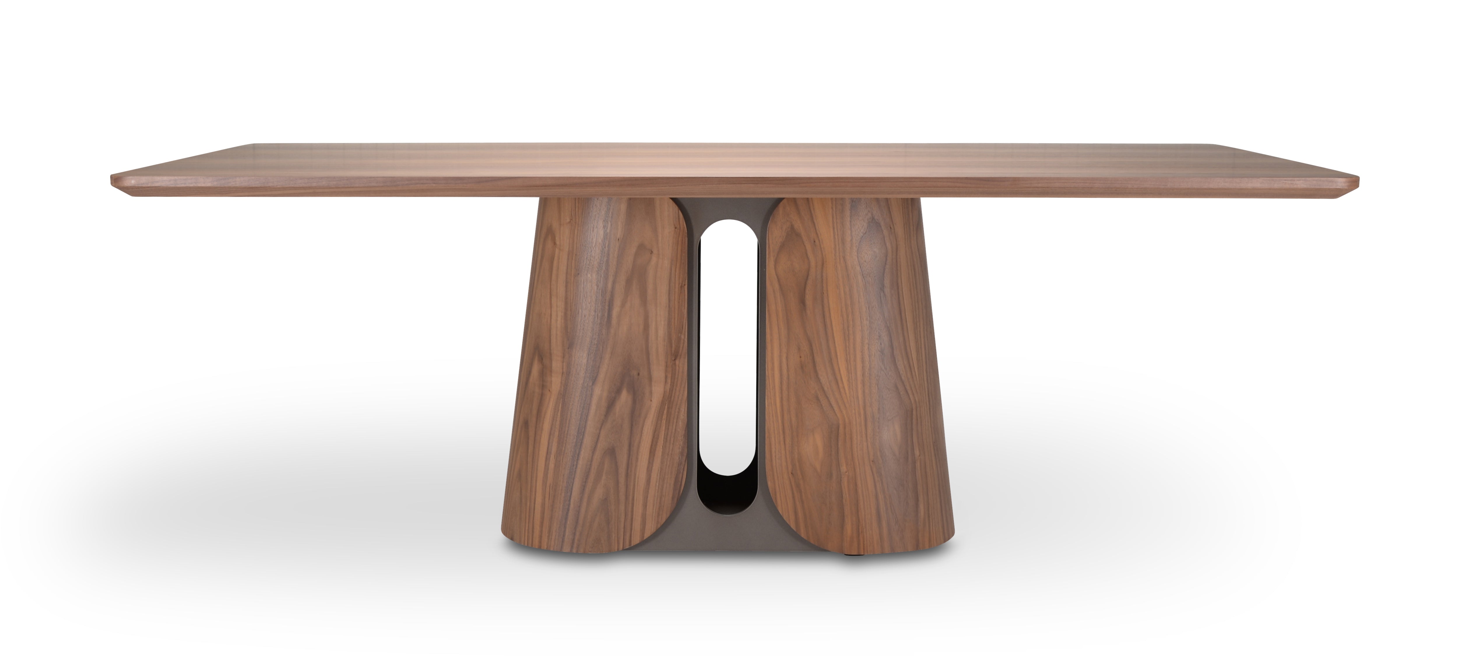 Eettafel Sakura 012 Afgeronde Hoeken 220x110x76 Walnoot Poot Creme