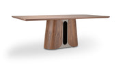 Eettafel Sakura 012 Afgeronde Hoeken 220x110x76 Walnoot Poot Creme