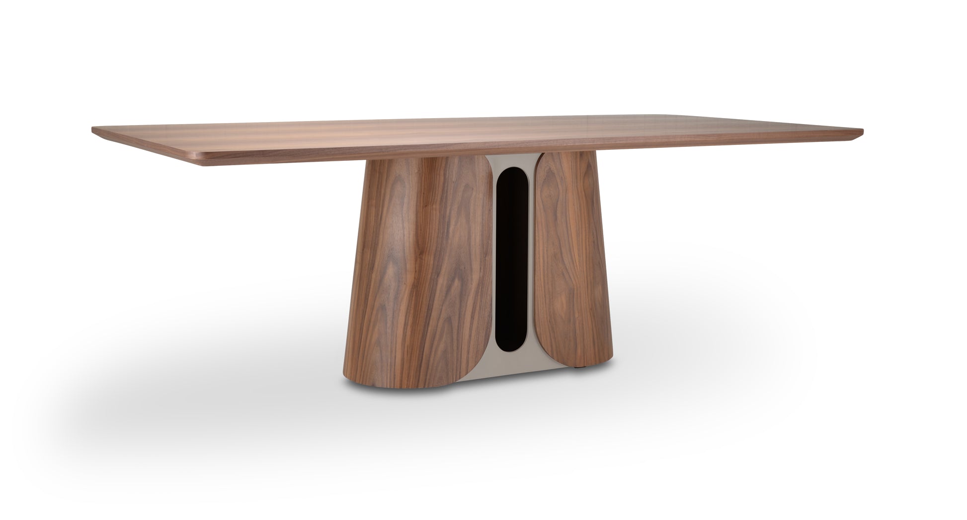 Eettafel Sakura 012 Afgeronde Hoeken 220x110x76 Walnoot Poot Creme