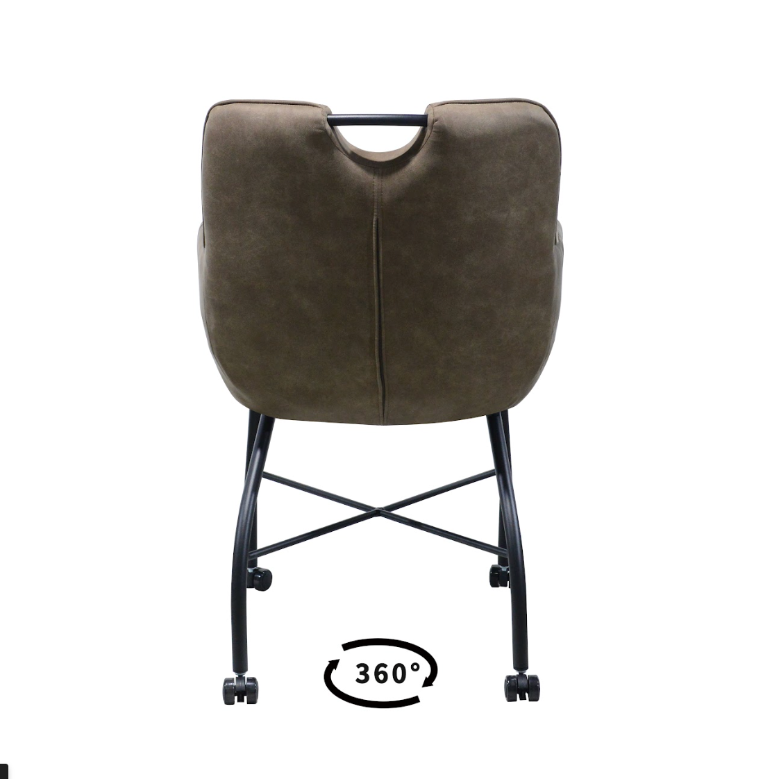 Eetkamerstoel Wessel - Brace 35 Taupe - Microstof / Eetkamerstoel met parketwielen