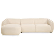 Hoekbank Laila - Stof Beige links - hoekbank in stof, vooraanzicht