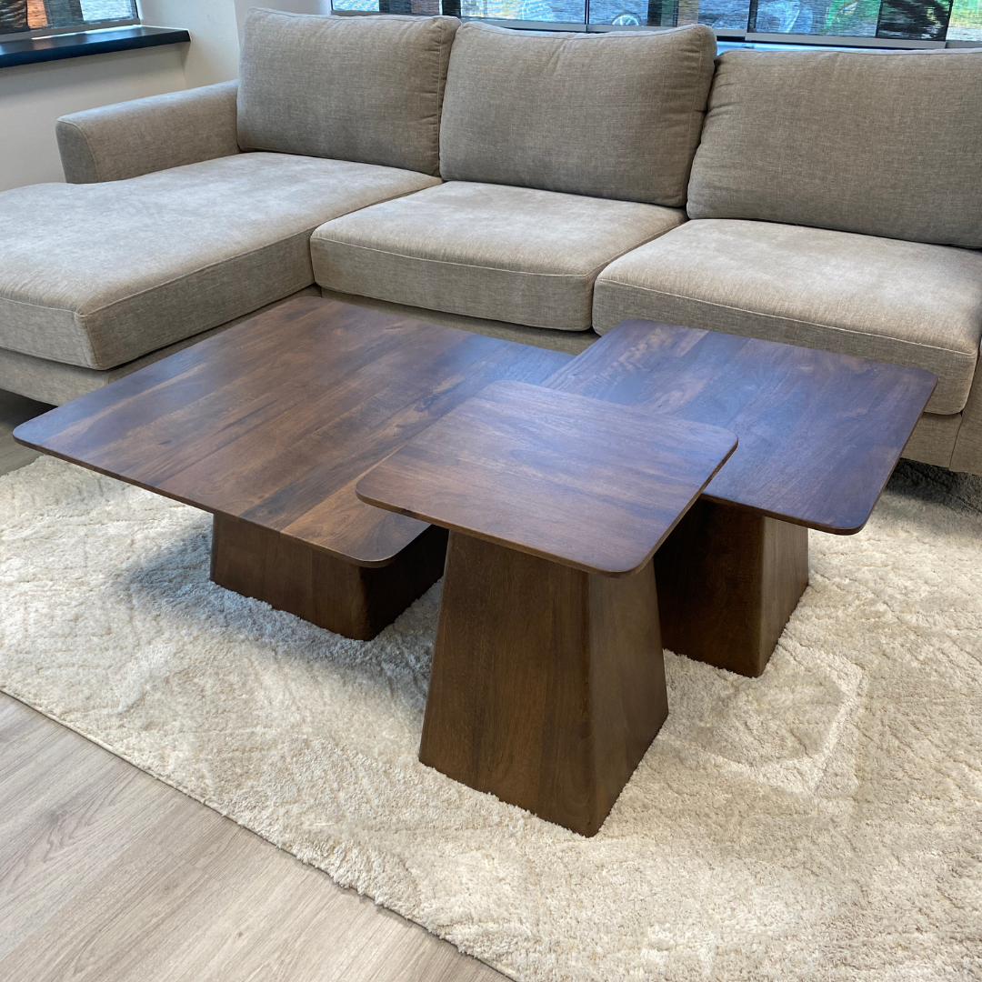 Salontafel vierkant 80 x 80 cm Walnoot