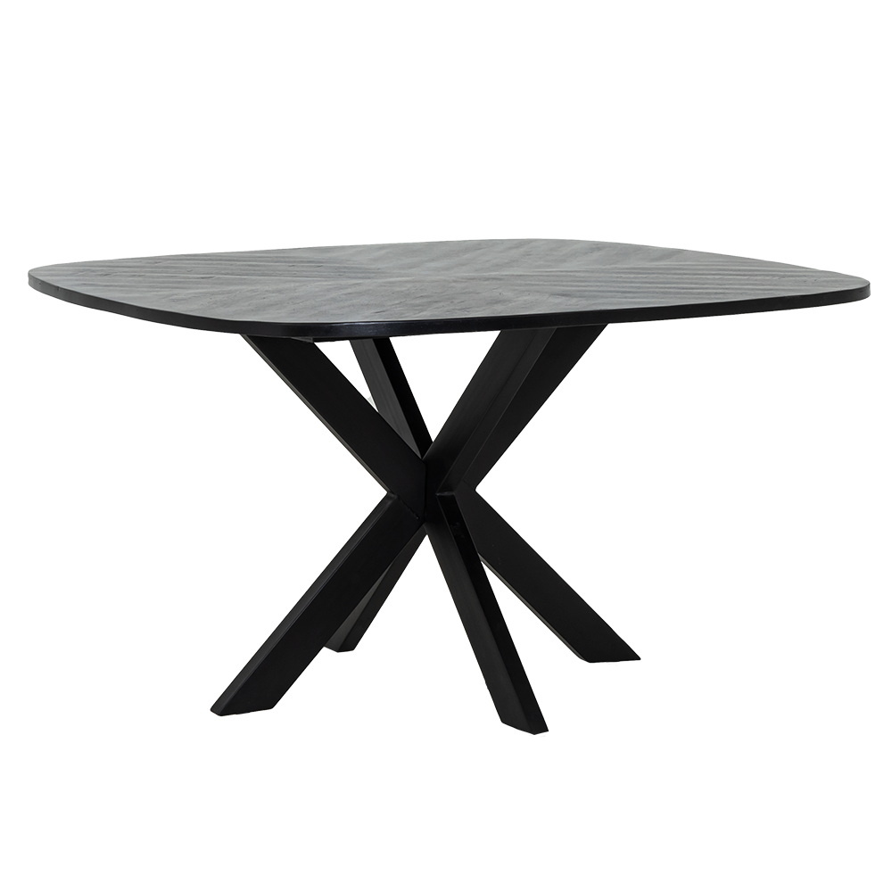 Eetkamertafel – Silvi – Zwart – 130 x 130 x 78 cm – Tower Living