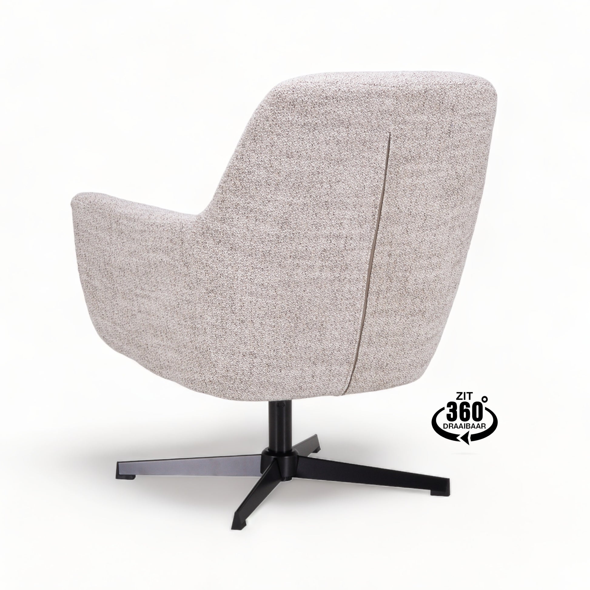 Fauteuil Skye Stof Oasis Bisque Draaivoet Zwart