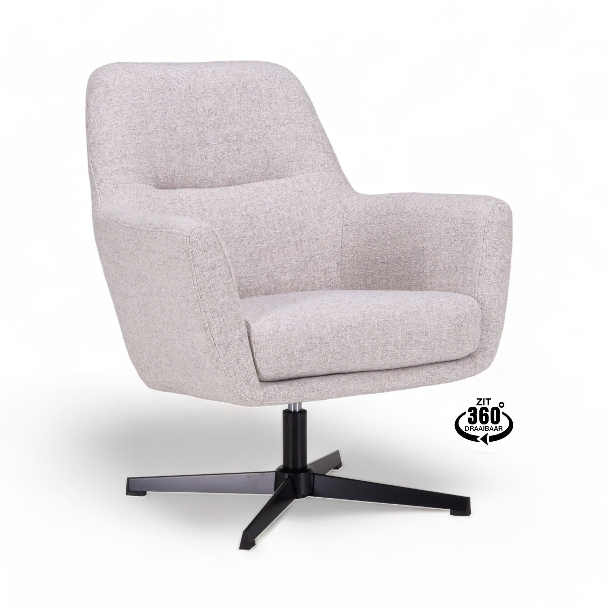 Fauteuil Skye Stof Oasis Bisque Draaivoet Zwart