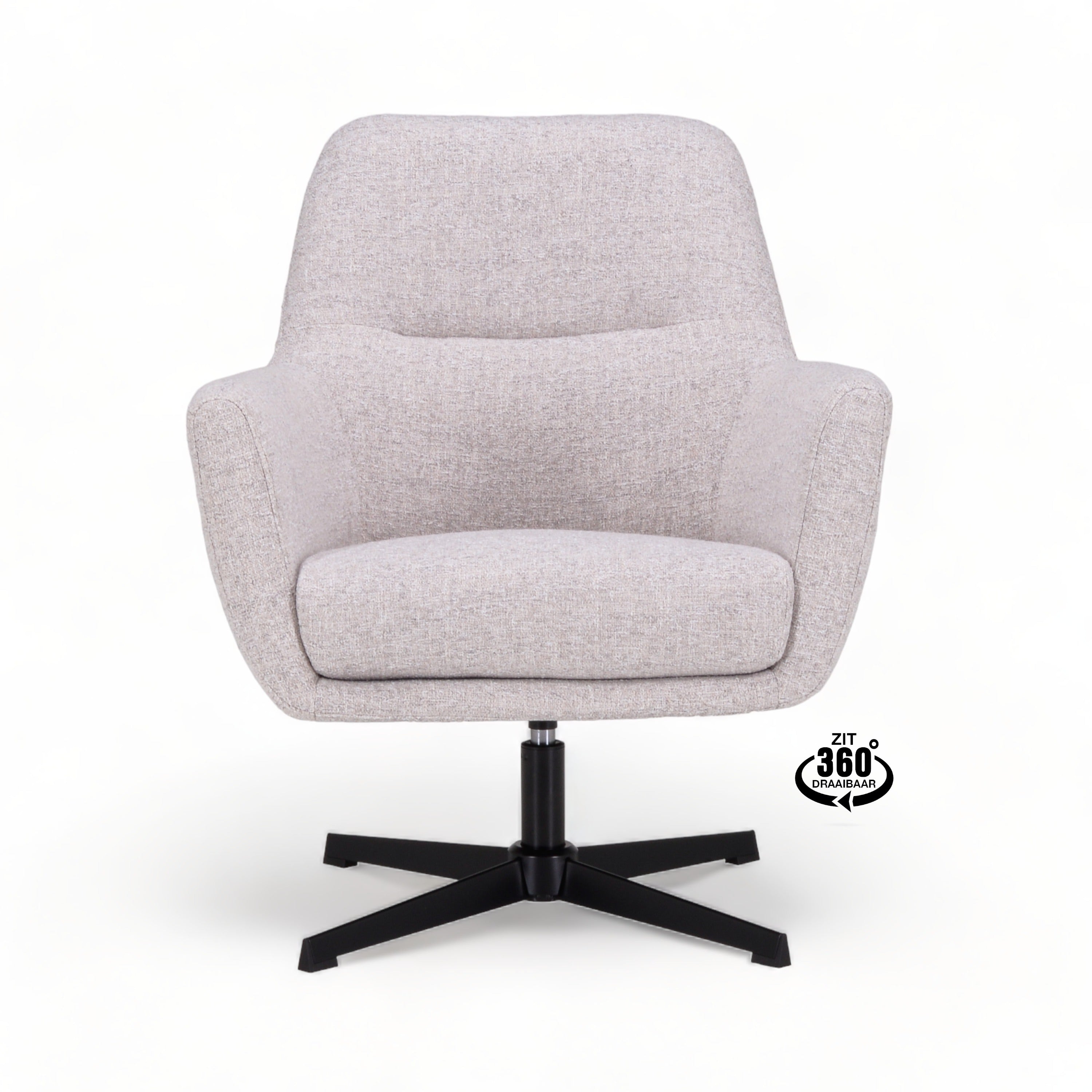 Fauteuil Skye Stof Oasis Bisque Draaivoet Zwart