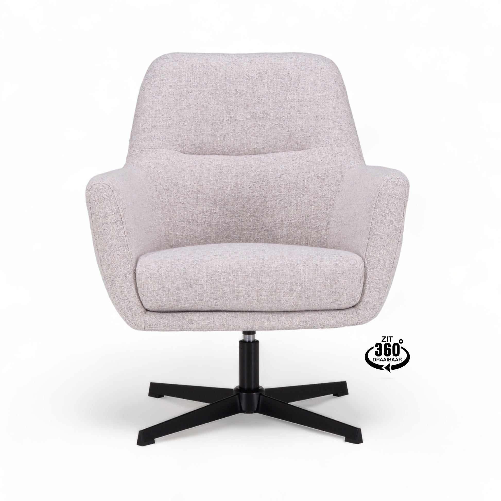Fauteuil Skye Stof Oasis Shell Draaivoet Zwart
