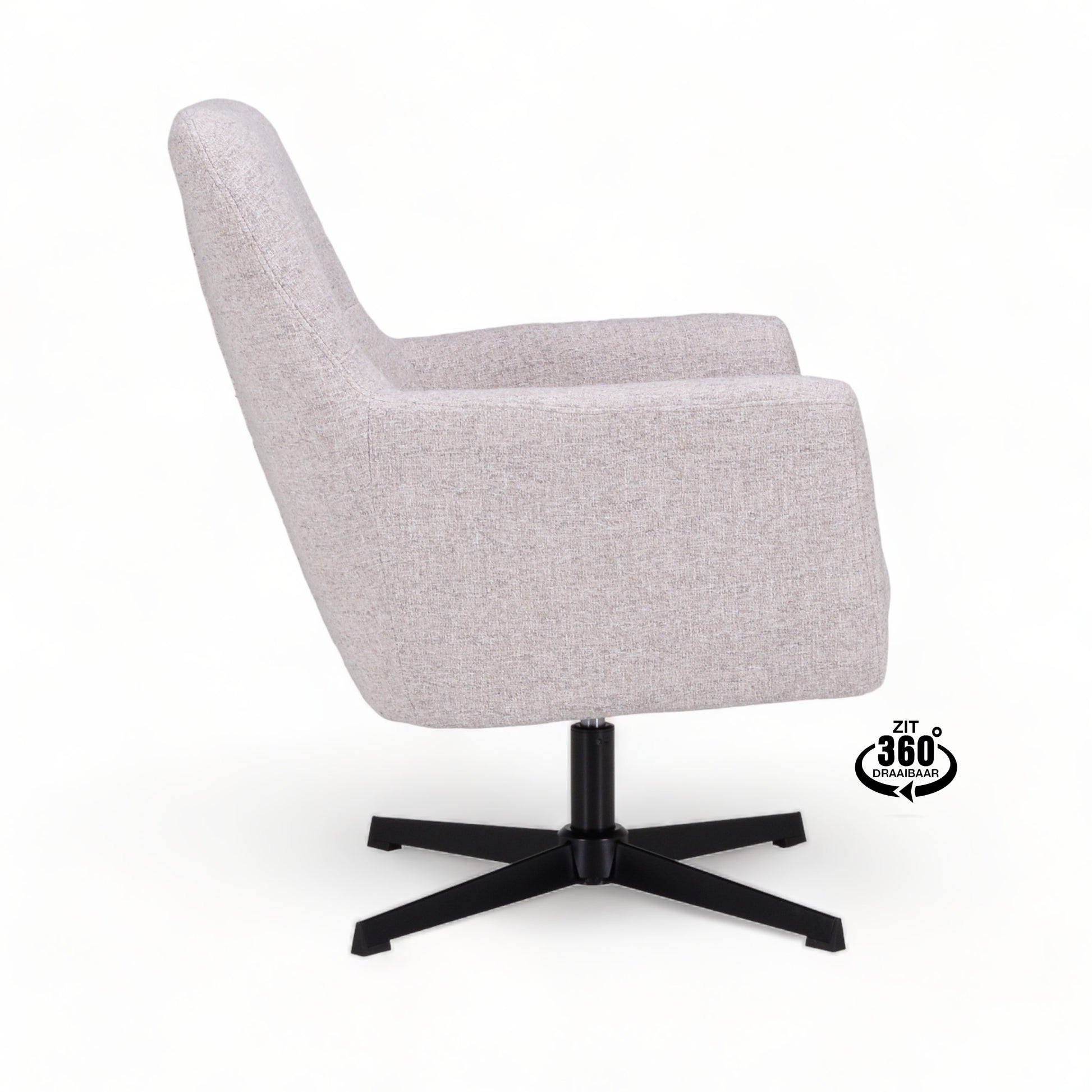 Fauteuil Skye Stof Oasis Bisque Draaivoet Zwart