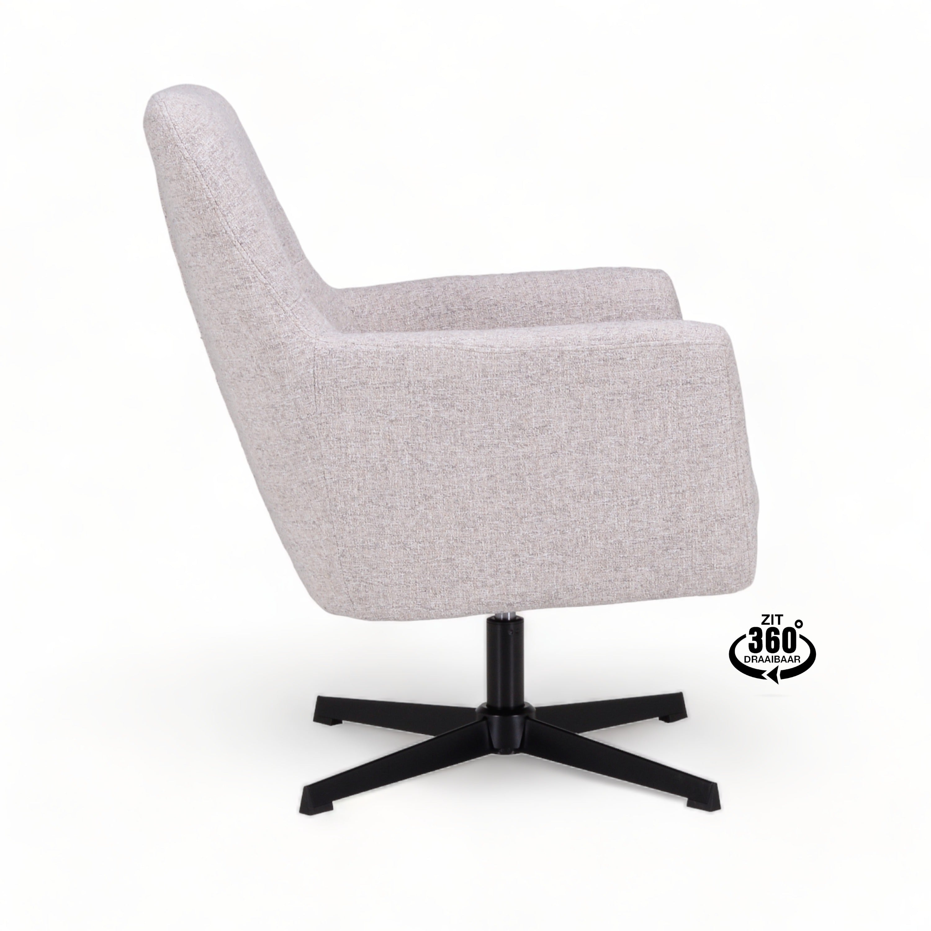 Fauteuil Skye Stof Oasis Shell Draaivoet Zwart