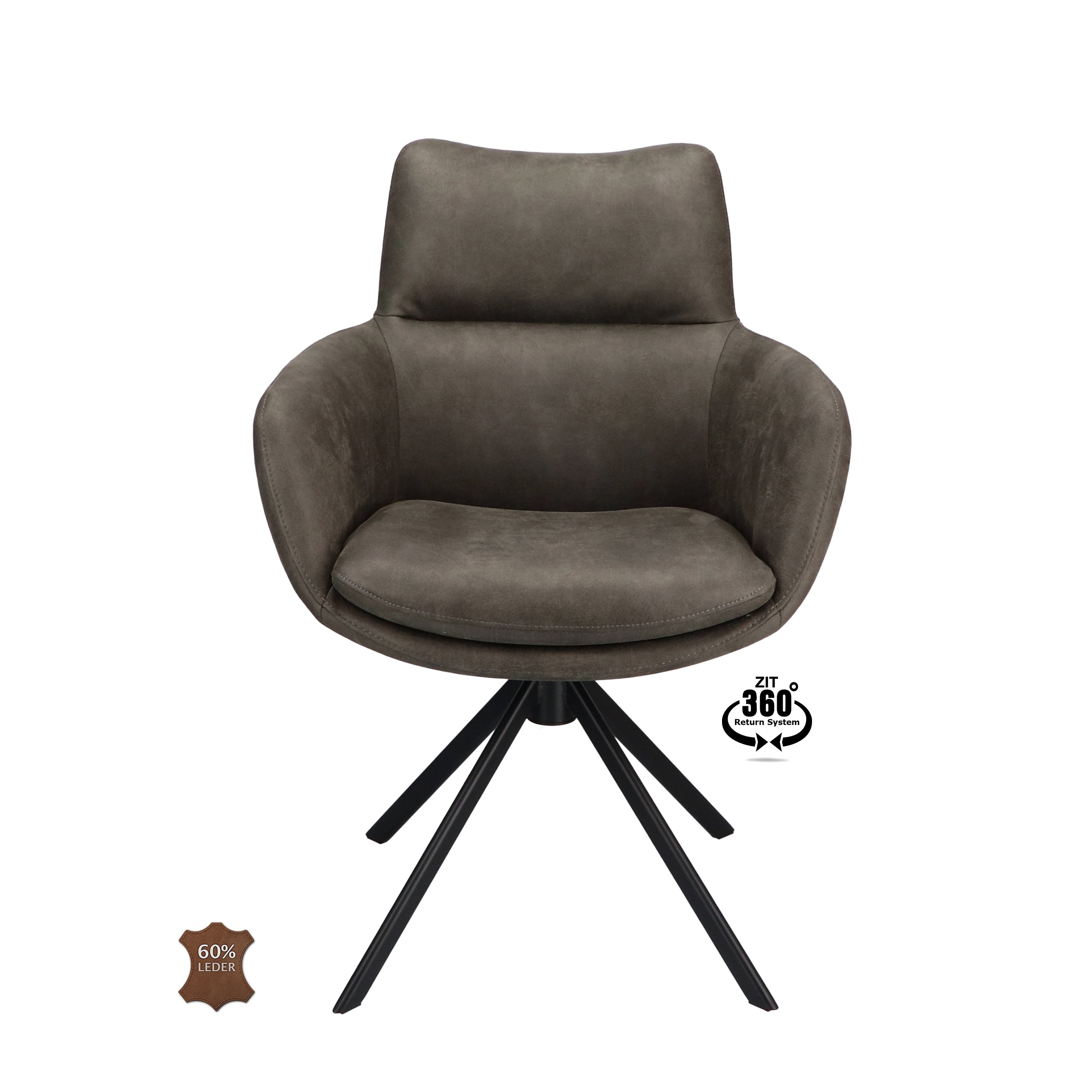Armstoel Soho Stof Rhythm Liver Leg Black 360° Return-system