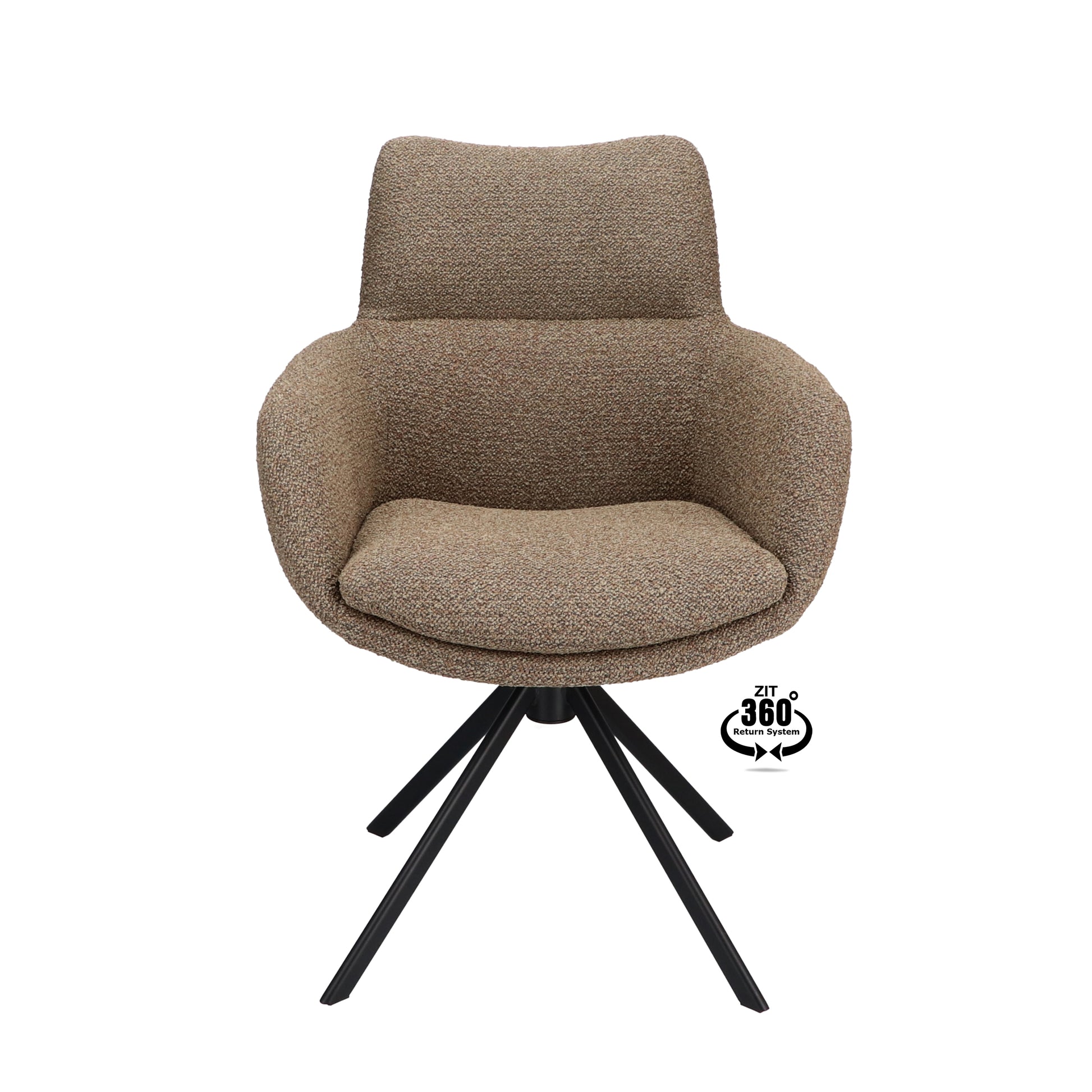 Armstoel Soho Microleder Bull Wood Leg Black 360° Return-system