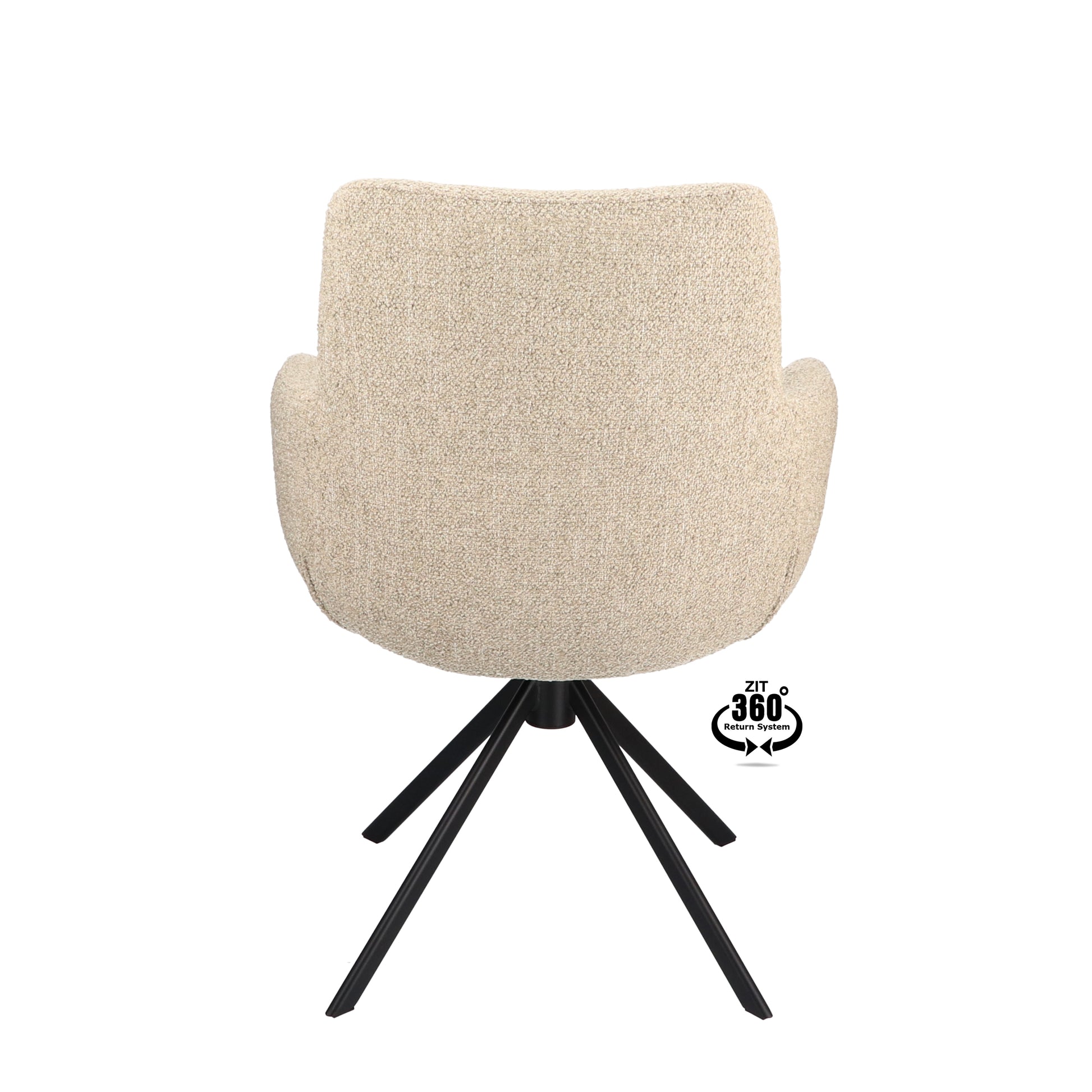 Armstoel Soho Microleder Bull Liver Leg Black 360° Return-system