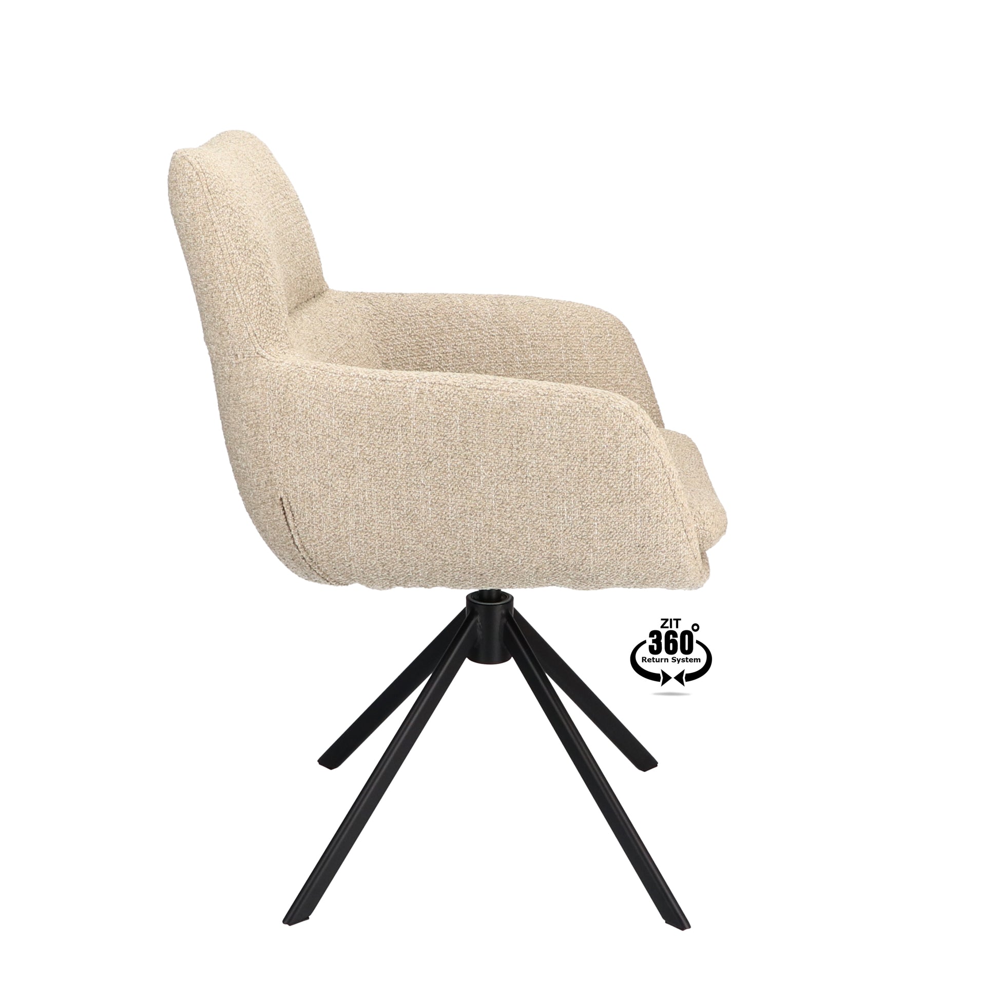 Armstoel Soho Microleder Bull Liver Leg Black 360° Return-system